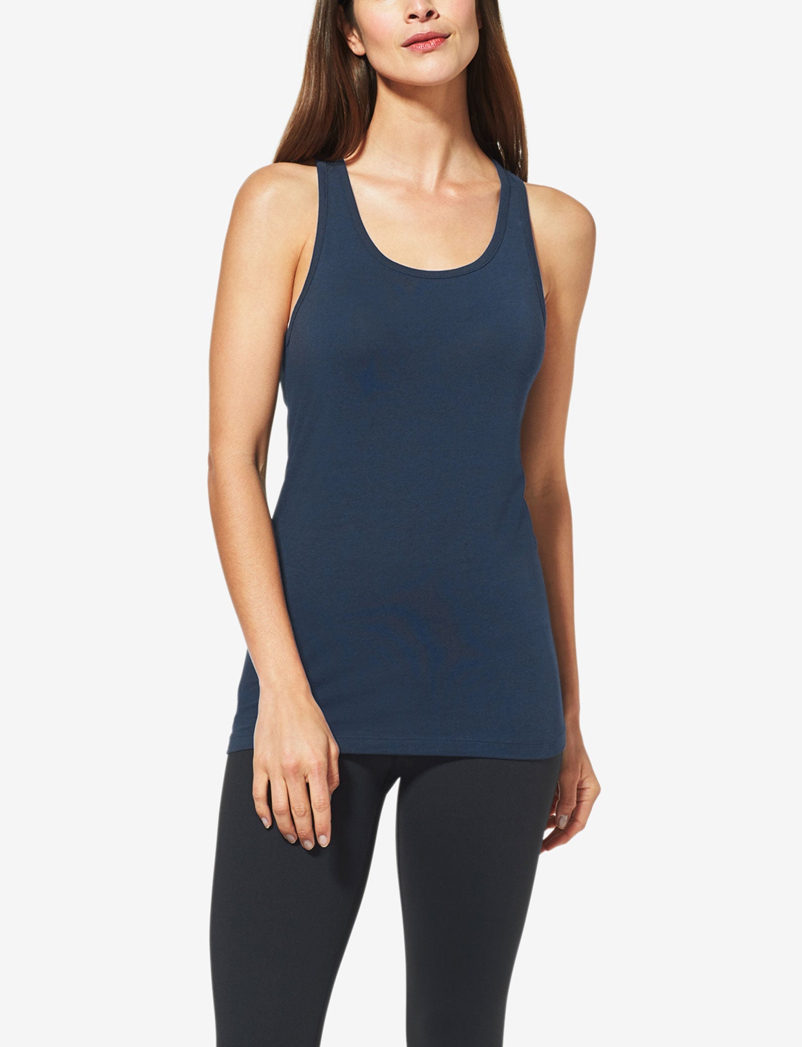 Women's Second Skin Racerback Tank::Dress Blues