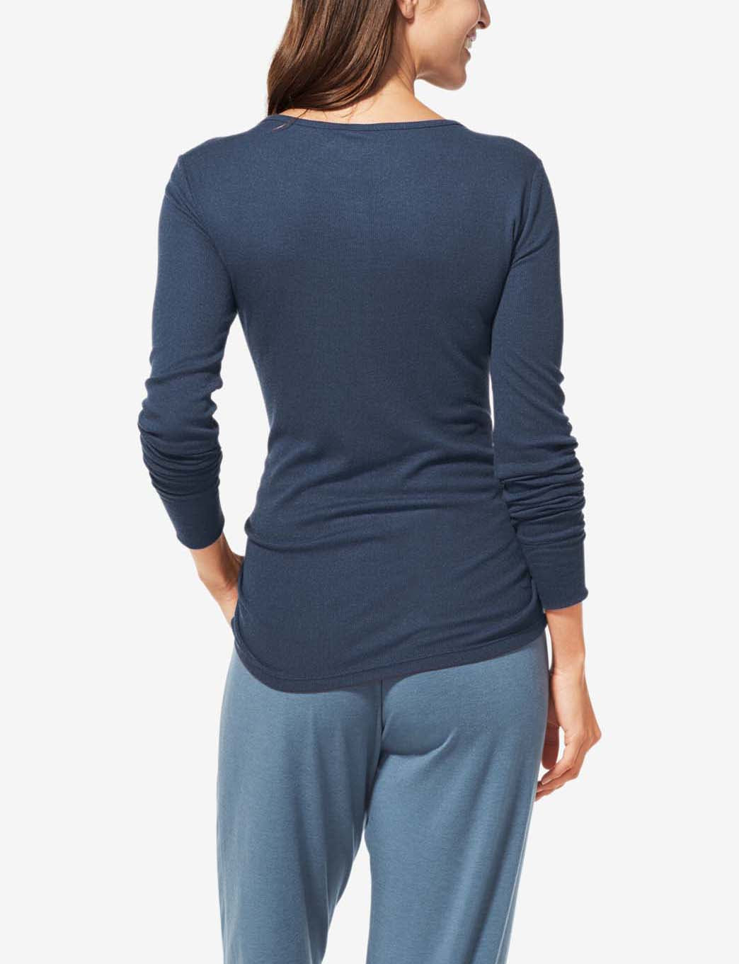 Women's Lounge Henley::Dress Blues Heather