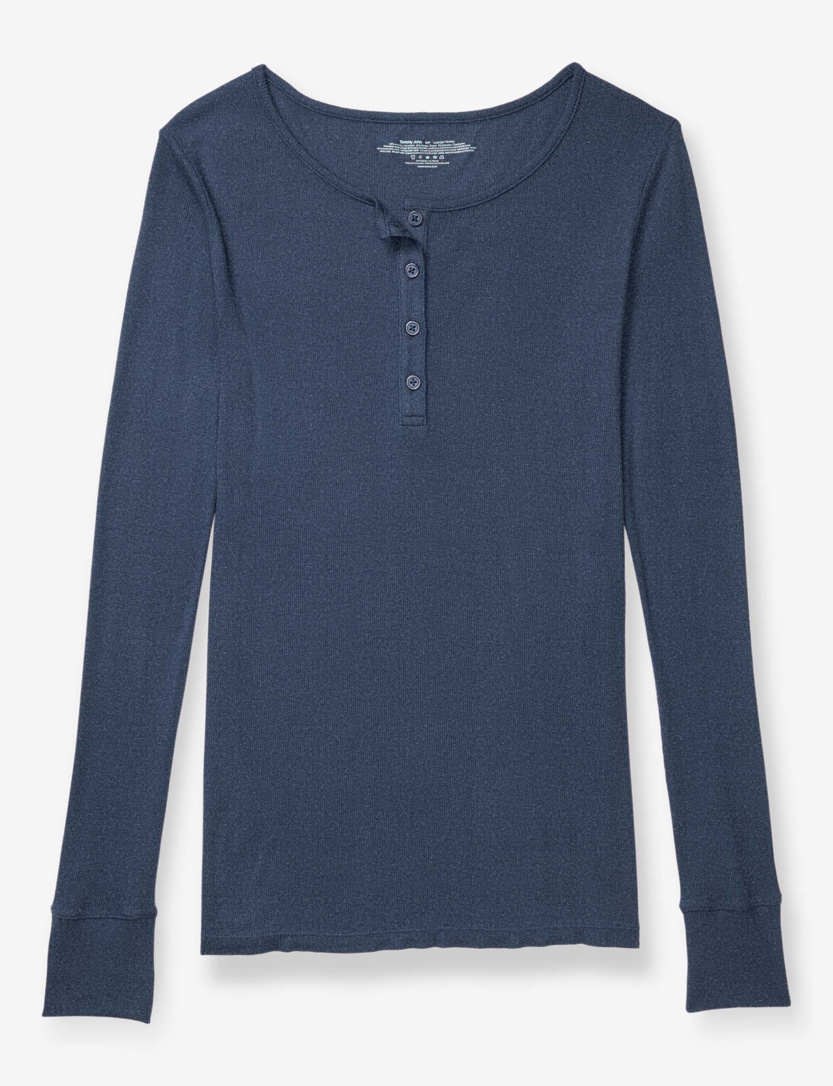 Women's Lounge Henley::Dress Blues Heather