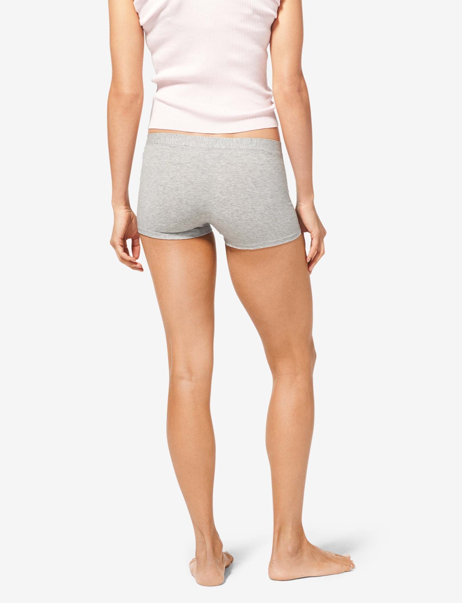 Women's Cool Cotton Boyshort::Heather Grey