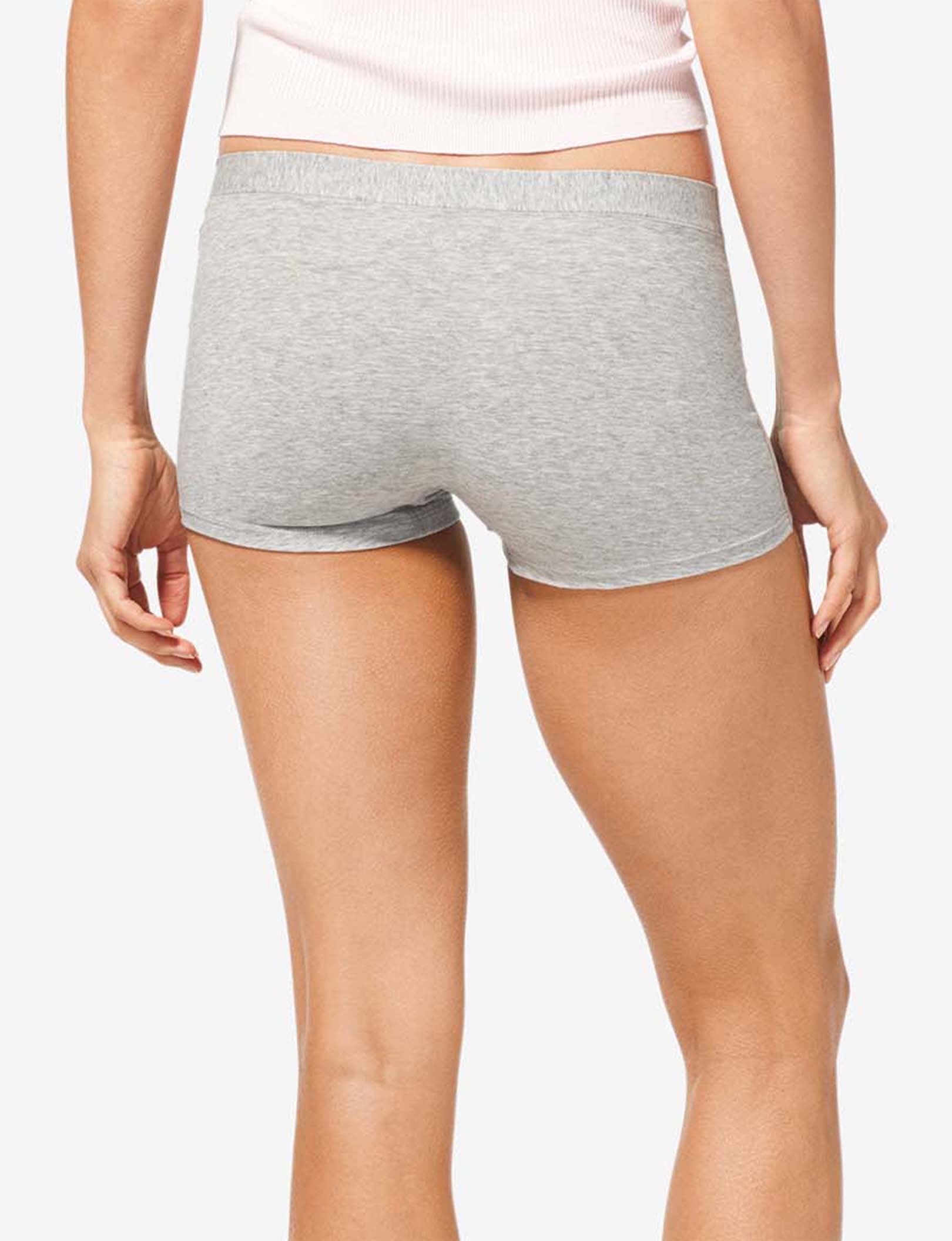Women's Cool Cotton Boyshort::Heather Grey
