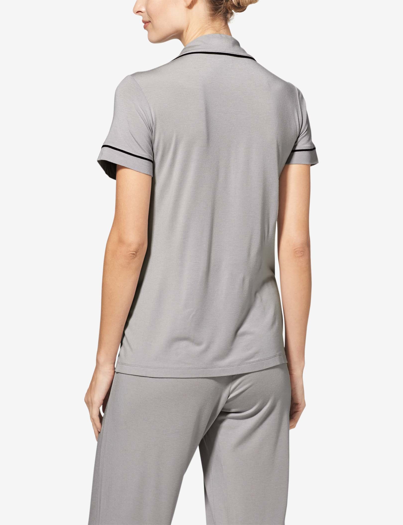 Women's Pajama Short Sleeve Top::Silver Sconce