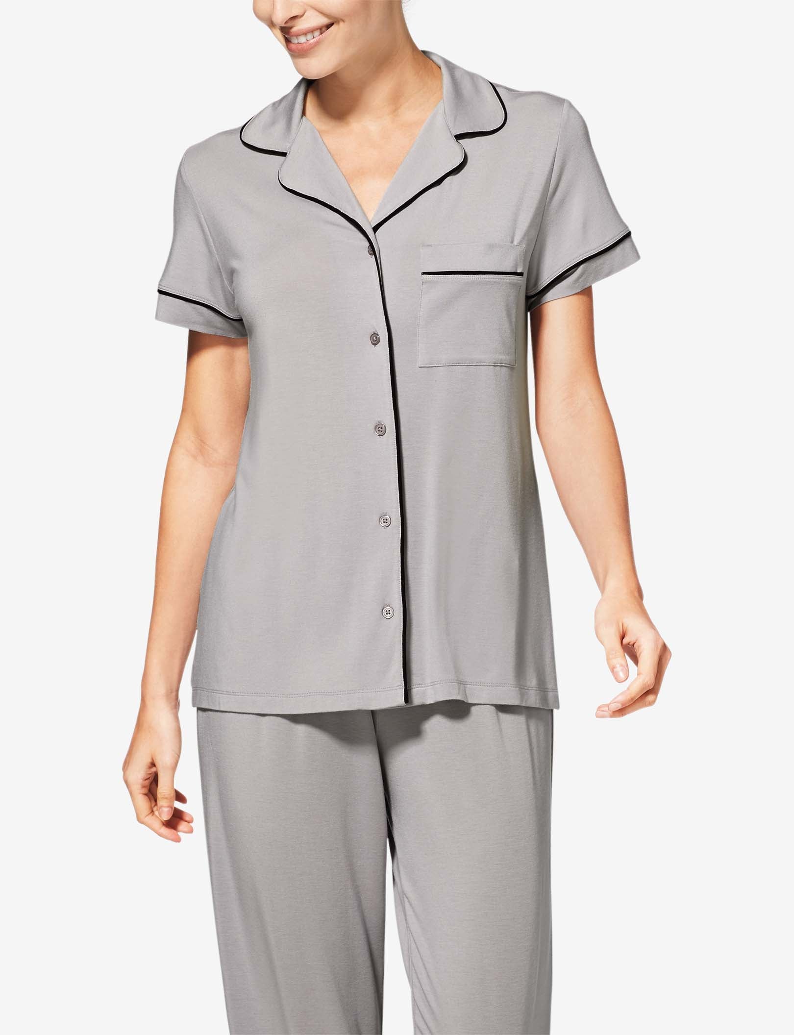 Women's Pajama Short Sleeve Top::Silver Sconce