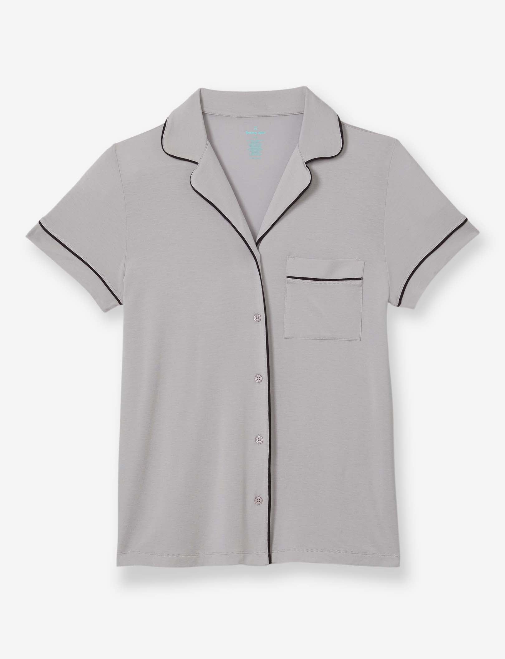 Women's Pajama Short Sleeve Top::Silver Sconce