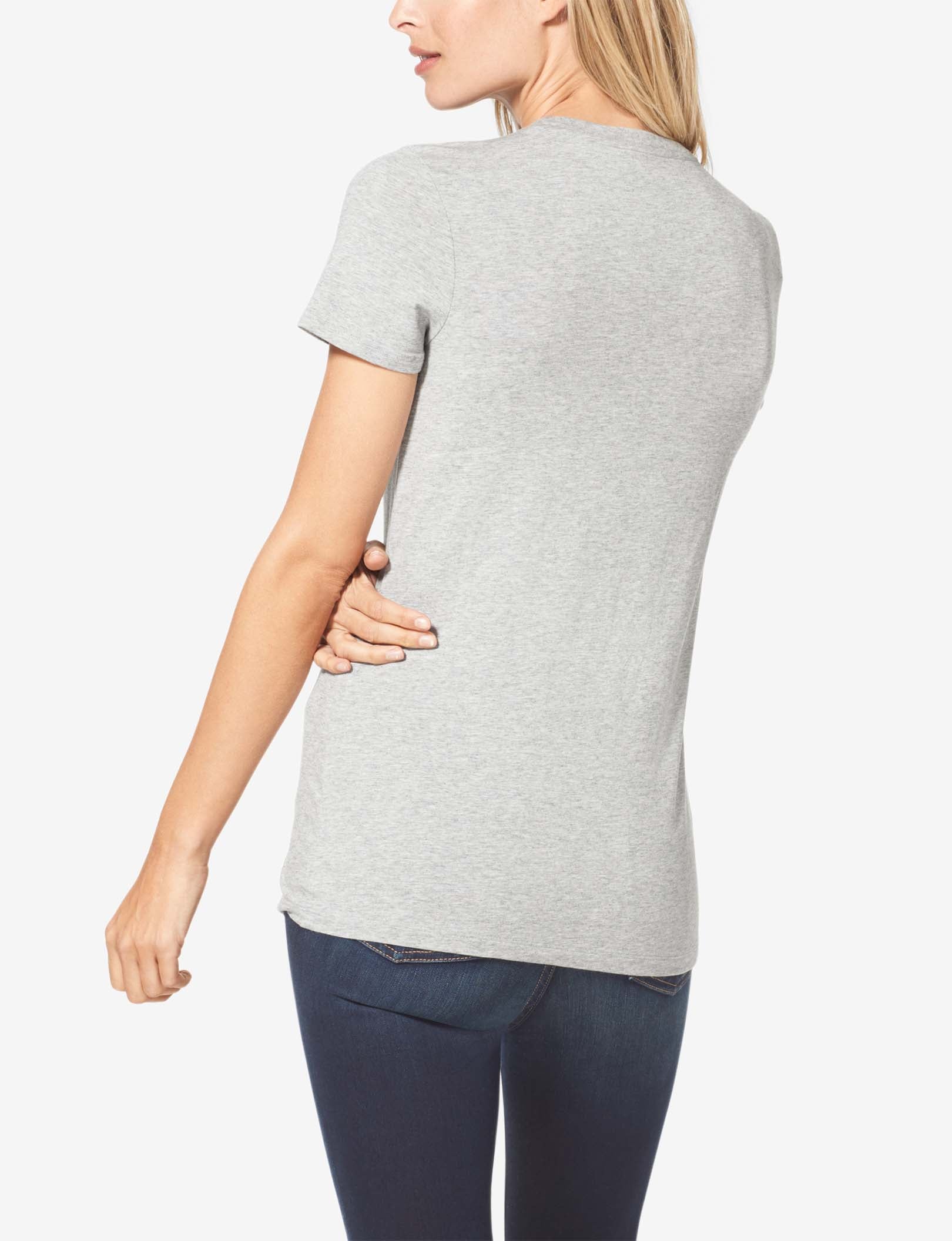 Women's Second Skin Crew Neck Tee::Heather Grey