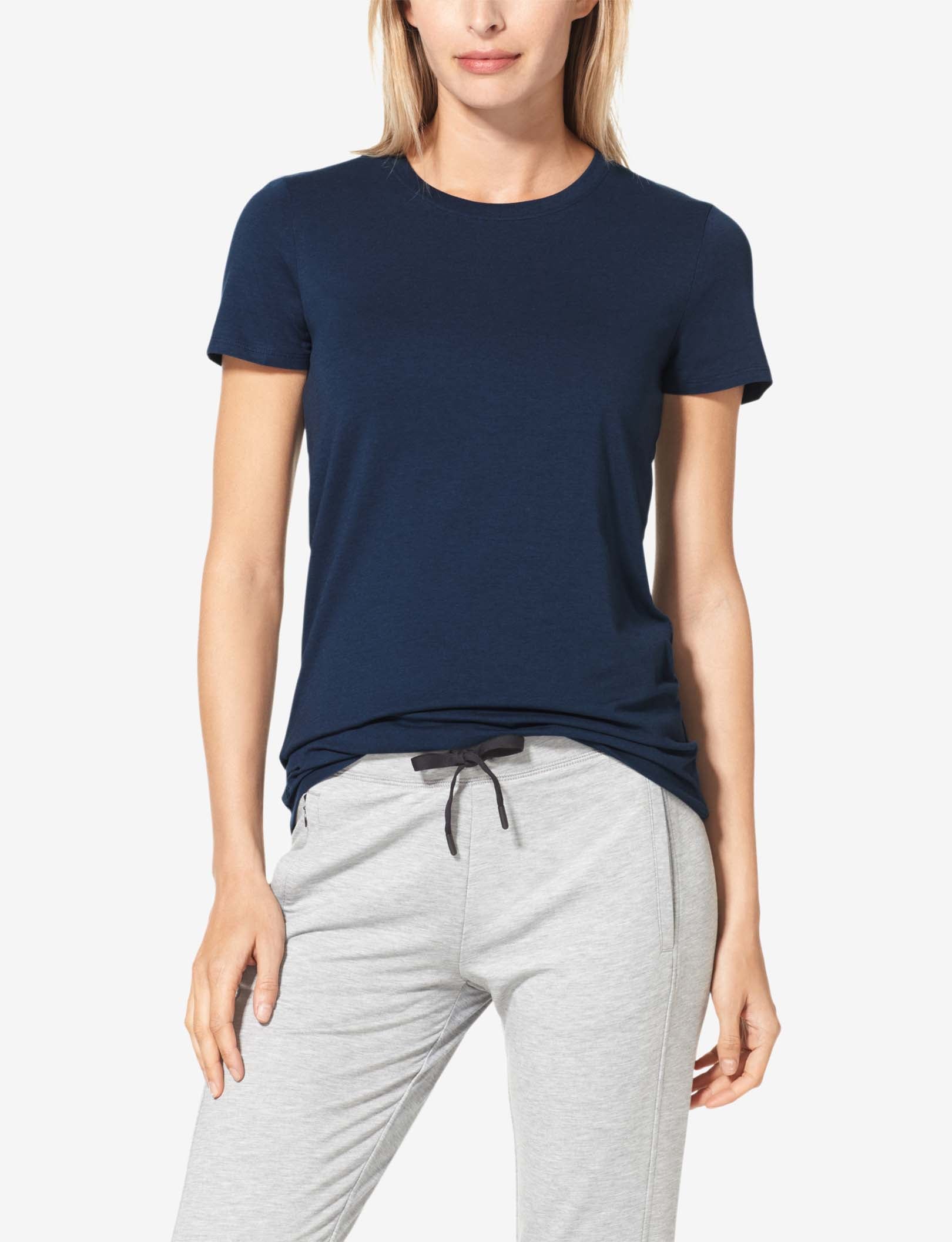 Women's Second Skin Crew Neck Tee::Dress Blues