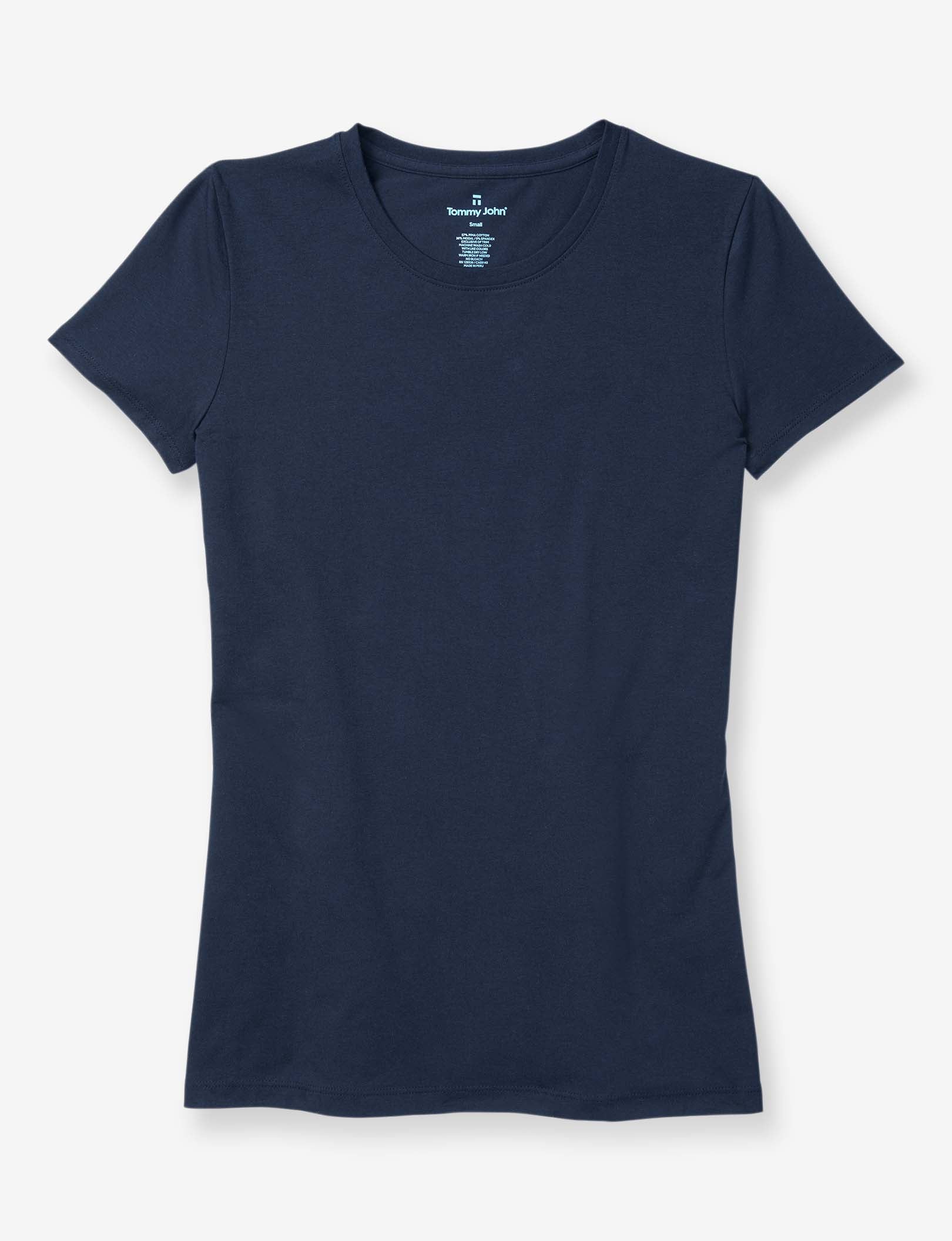 Women's Second Skin Crew Neck Tee::Dress Blues