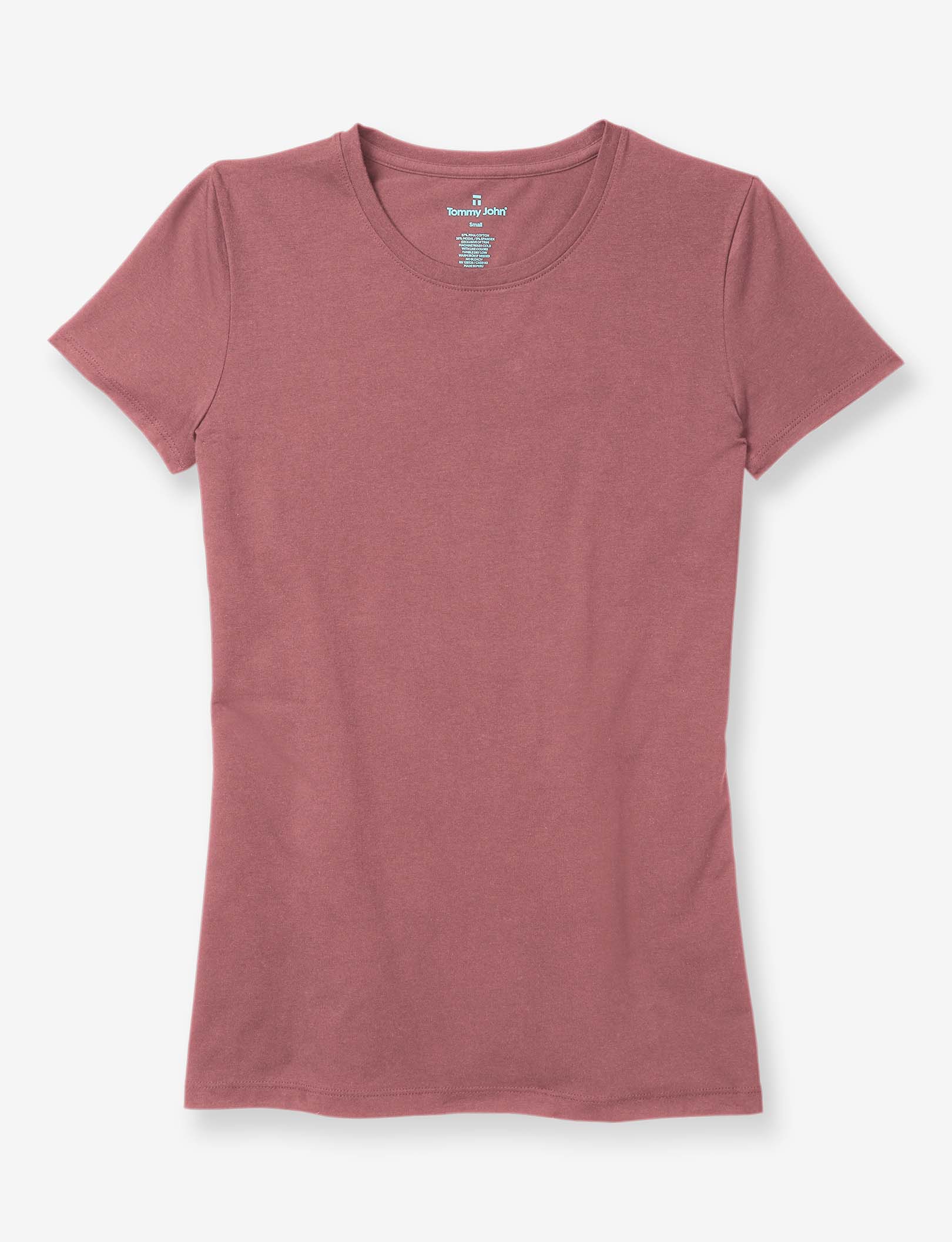 Women's Second Skin Crew Neck Tee::Rose Brown