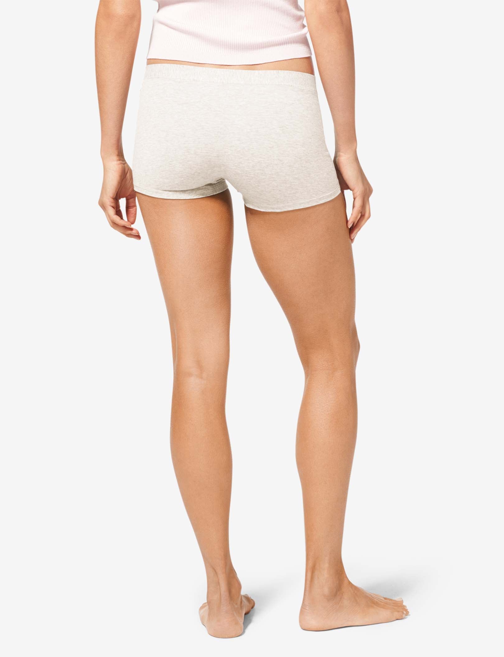Women's Cool Cotton Boyshort::Oatmeal Heather