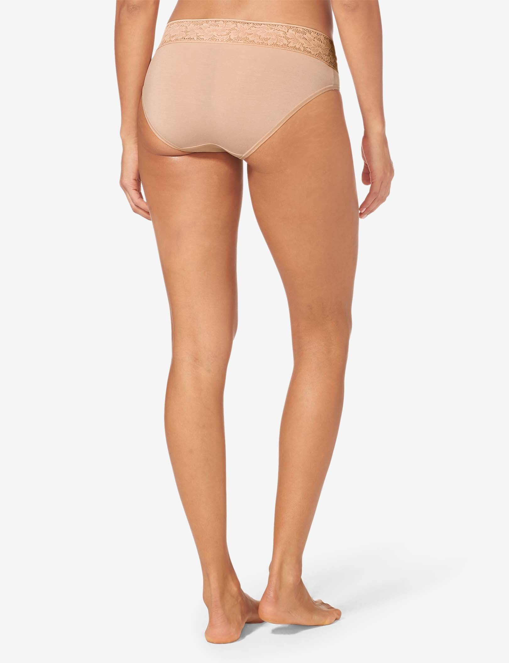 Women's Second Skin Brief, Lace Waist::Maple Sugar Lace