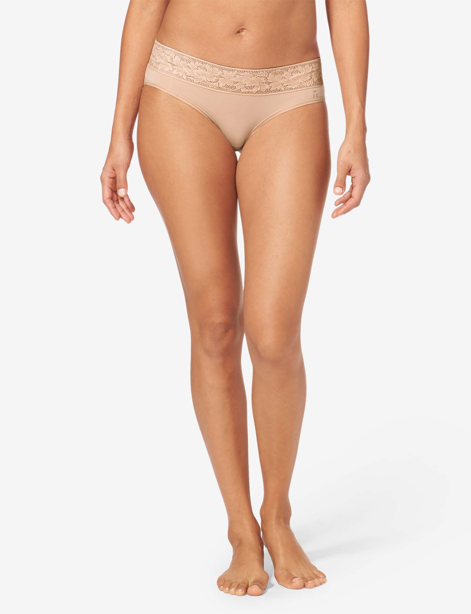 Women's Second Skin Brief, Lace Waist::Maple Sugar Lace