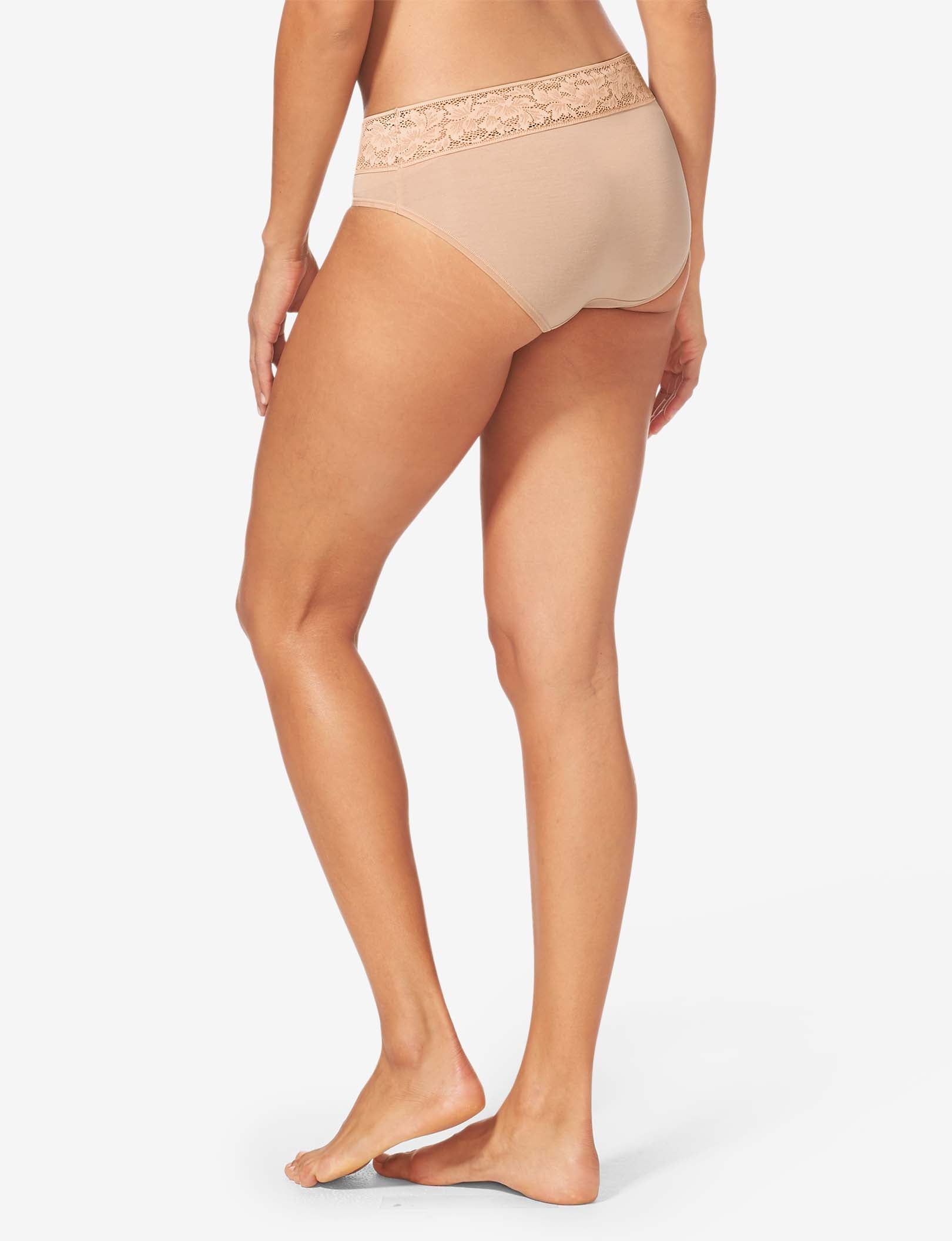 Women's Second Skin Brief, Lace Waist::Maple Sugar Lace