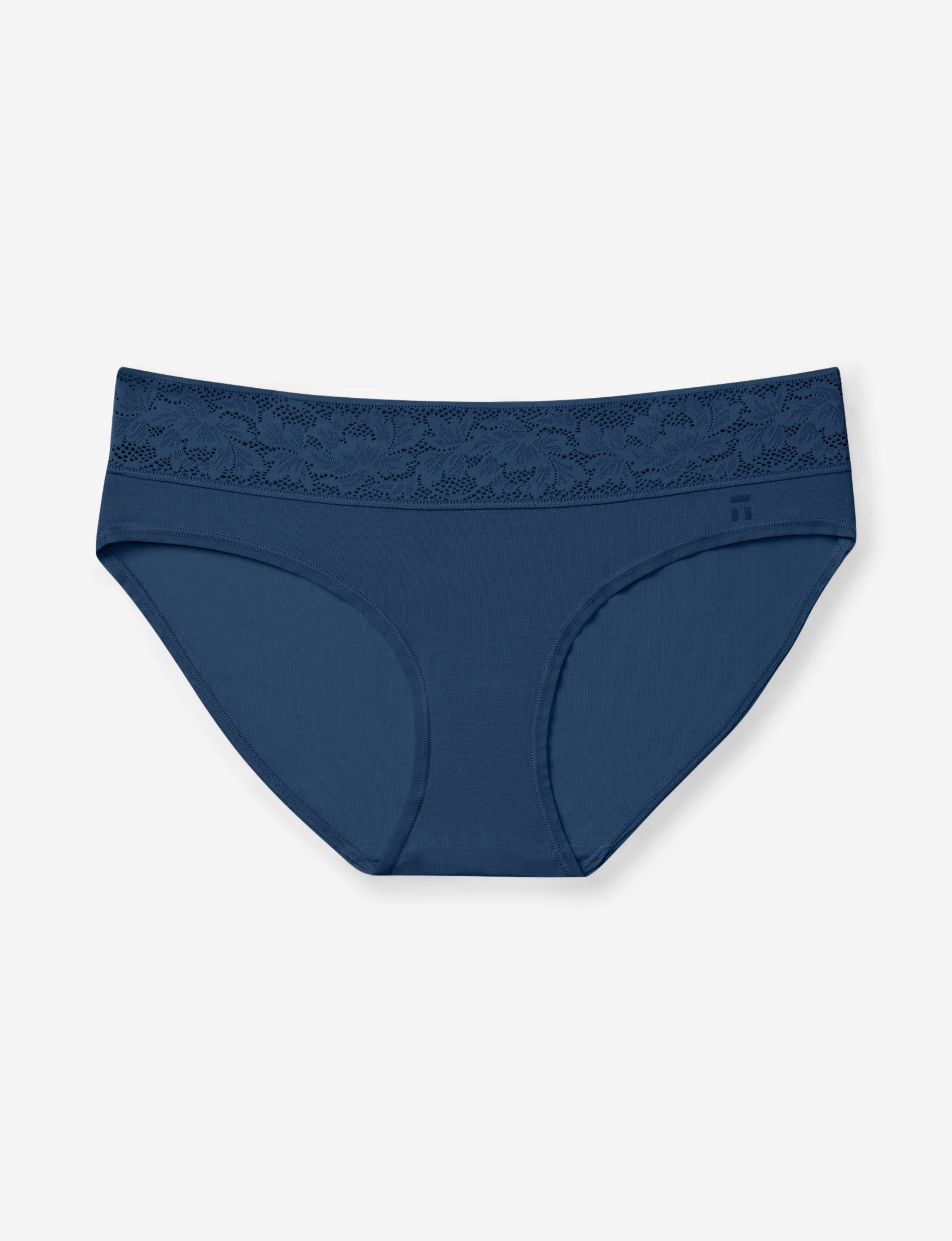Women's Second Skin Brief, Lace Waist::Dress Blues Lace