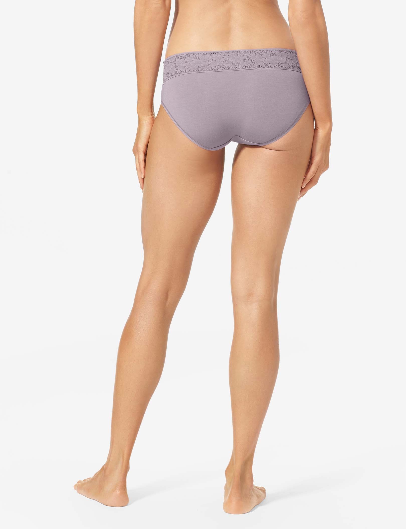 Women's Second Skin Brief, Lace Waist::Gray Ridge Lace
