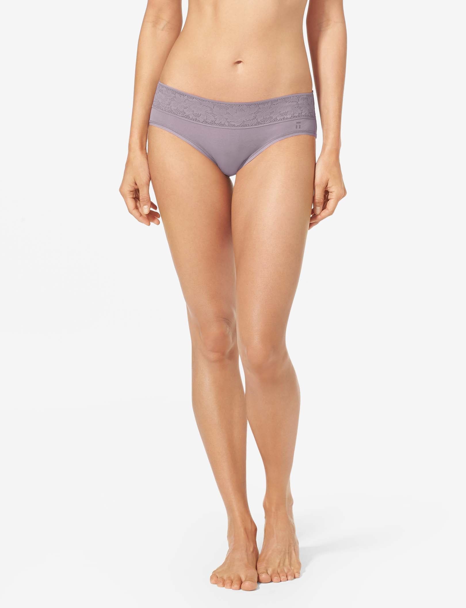 Women's Second Skin Brief, Lace Waist::Gray Ridge Lace