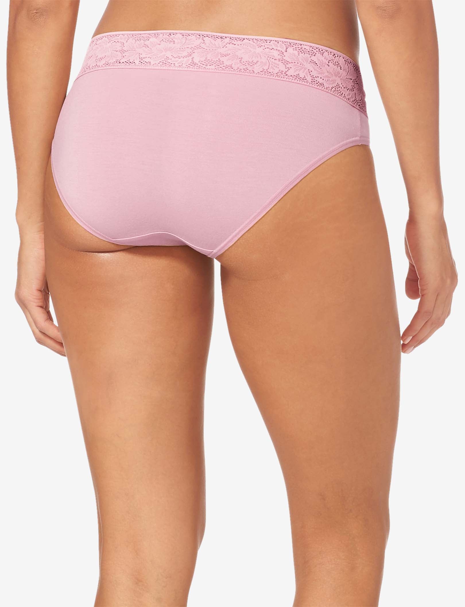 Women's Second Skin Brief, Lace Waist::Mauve Shadows Lace