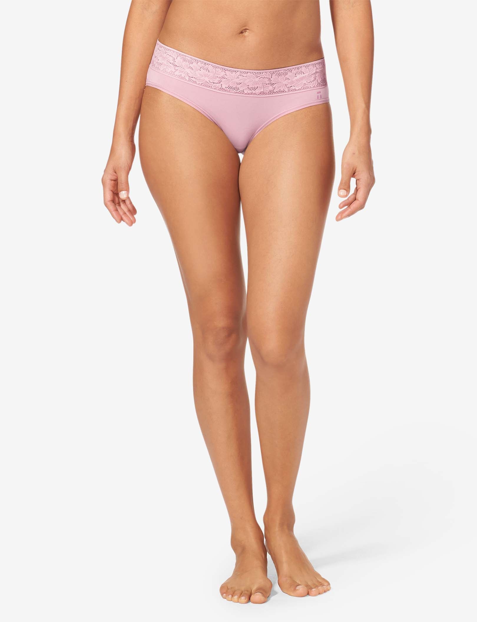 Women's Second Skin Brief, Lace Waist::Mauve Shadows Lace