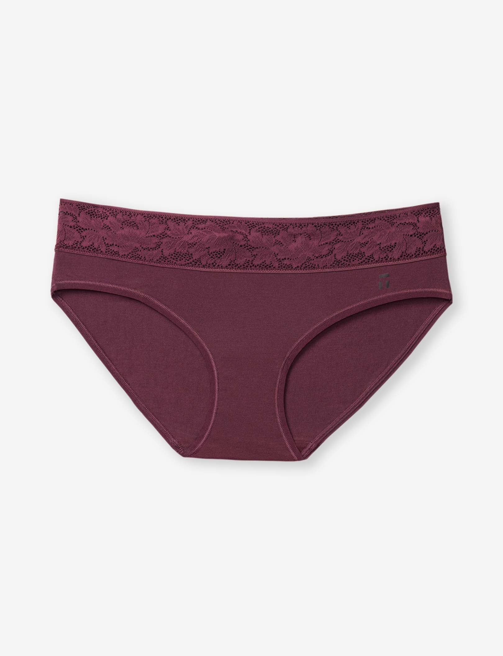 Women's Second Skin Brief, Lace Waist::Winetasting Lace