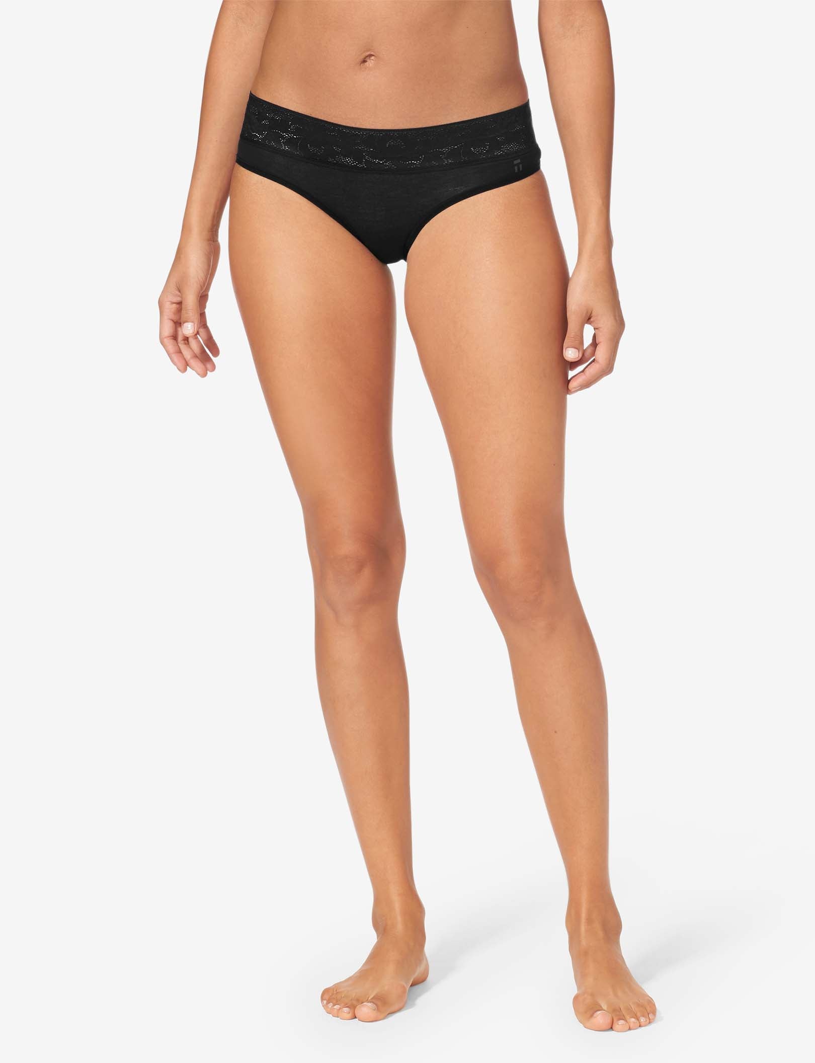 Women's Second Skin Cheeky, Lace Waist::Black Lace