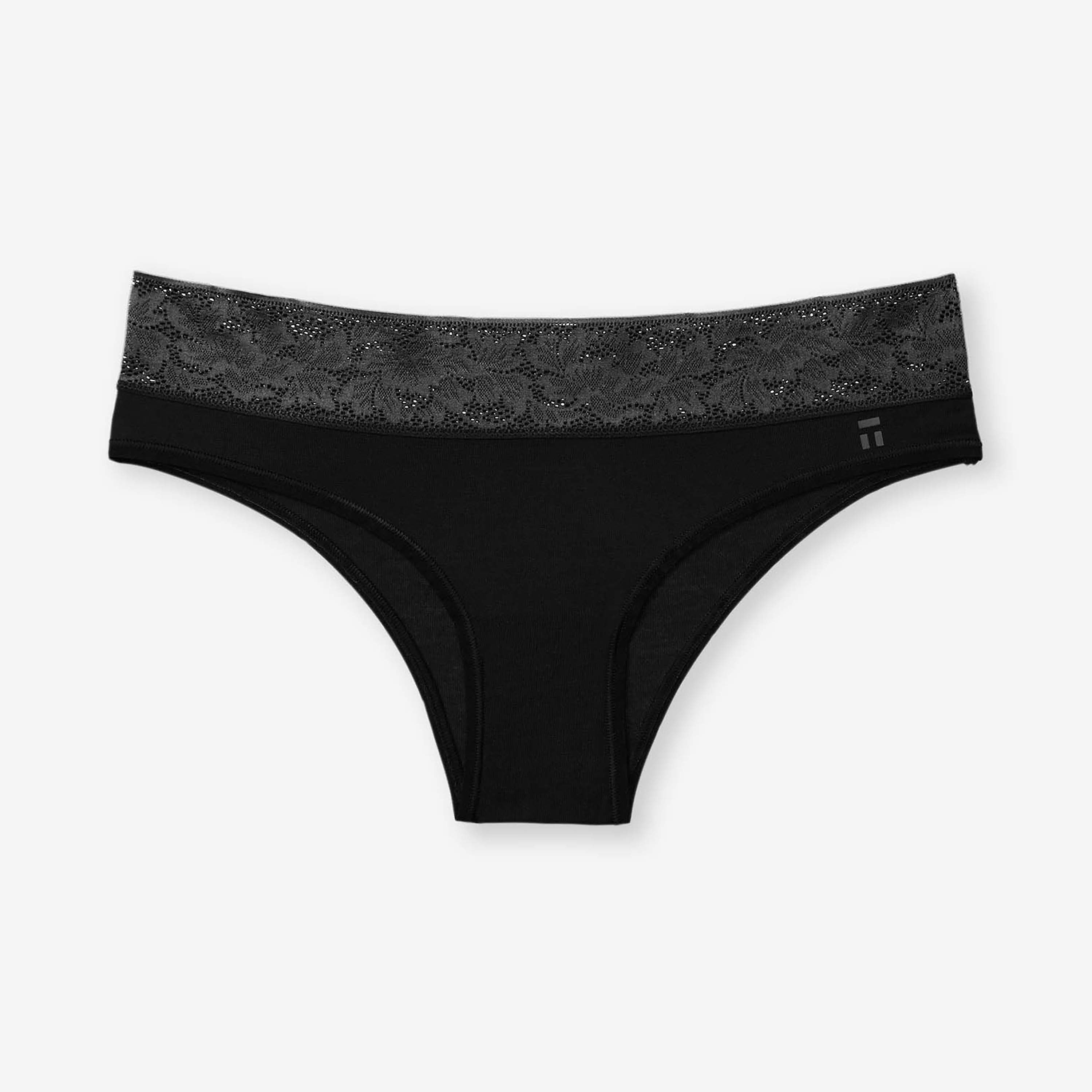 Women's Second Skin Cheeky, Lace Waist::Black Lace