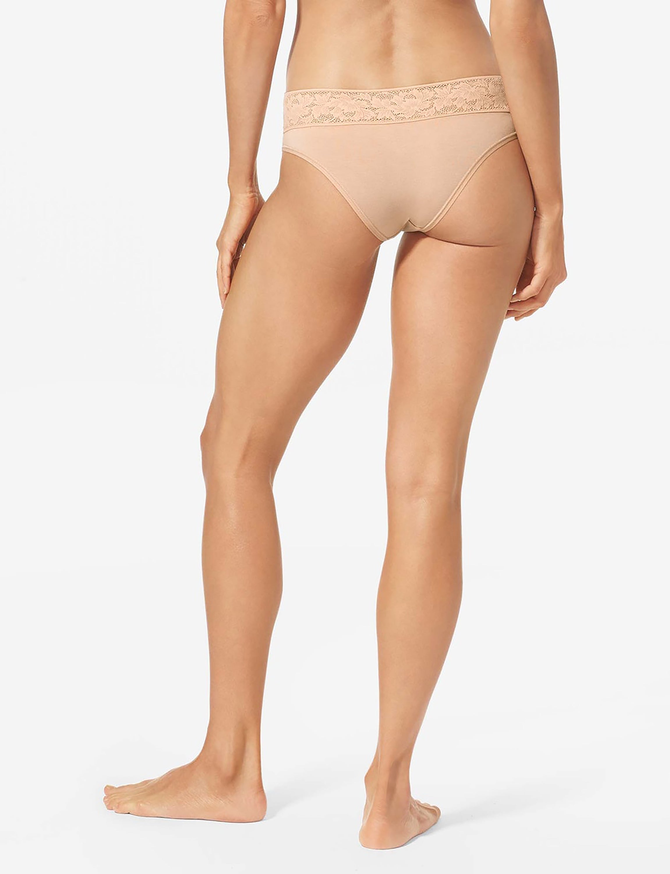 Women's Second Skin Cheeky, Lace Waist::Maple Sugar Lace