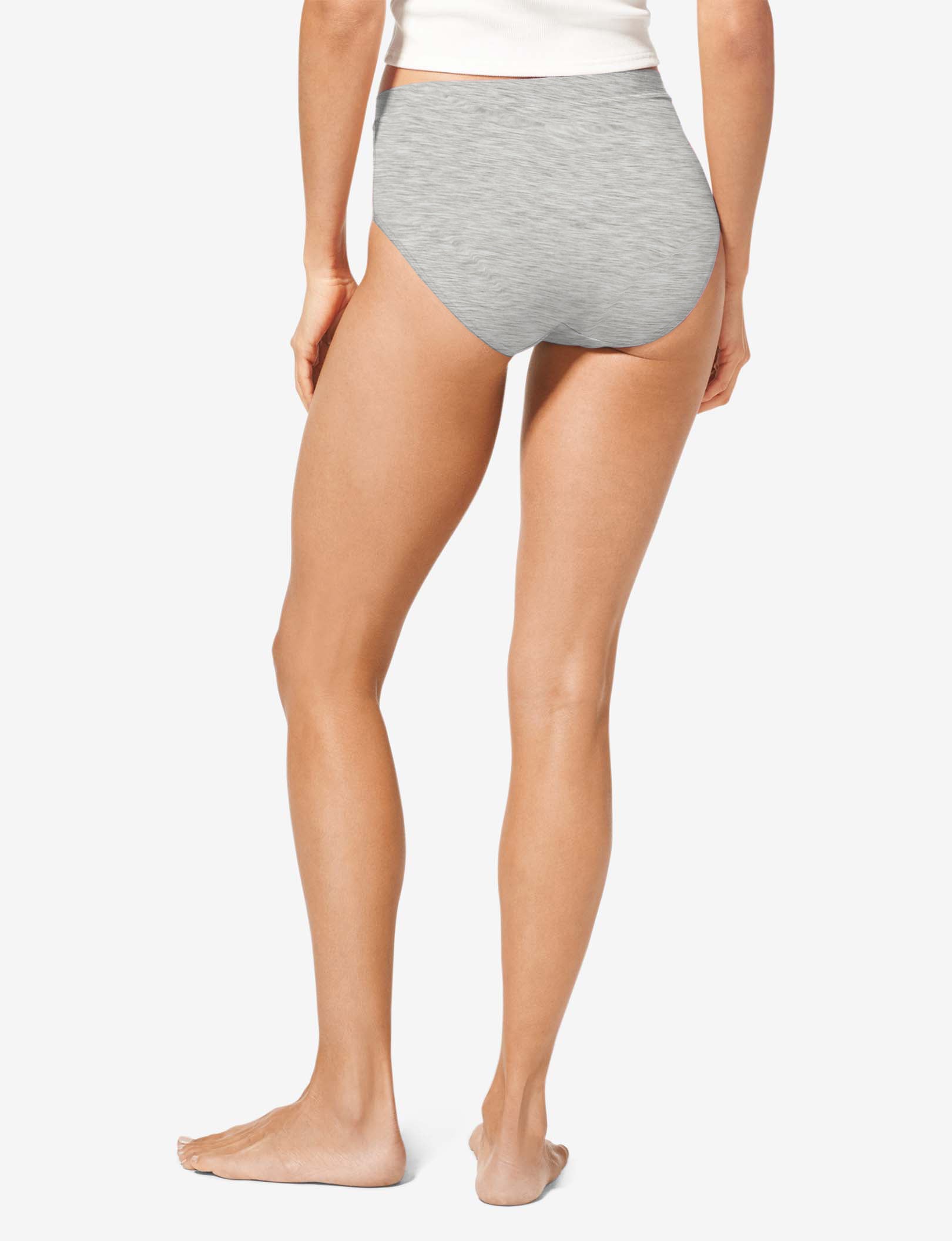 Women's Cool Cotton High Rise Brief::Heather Grey