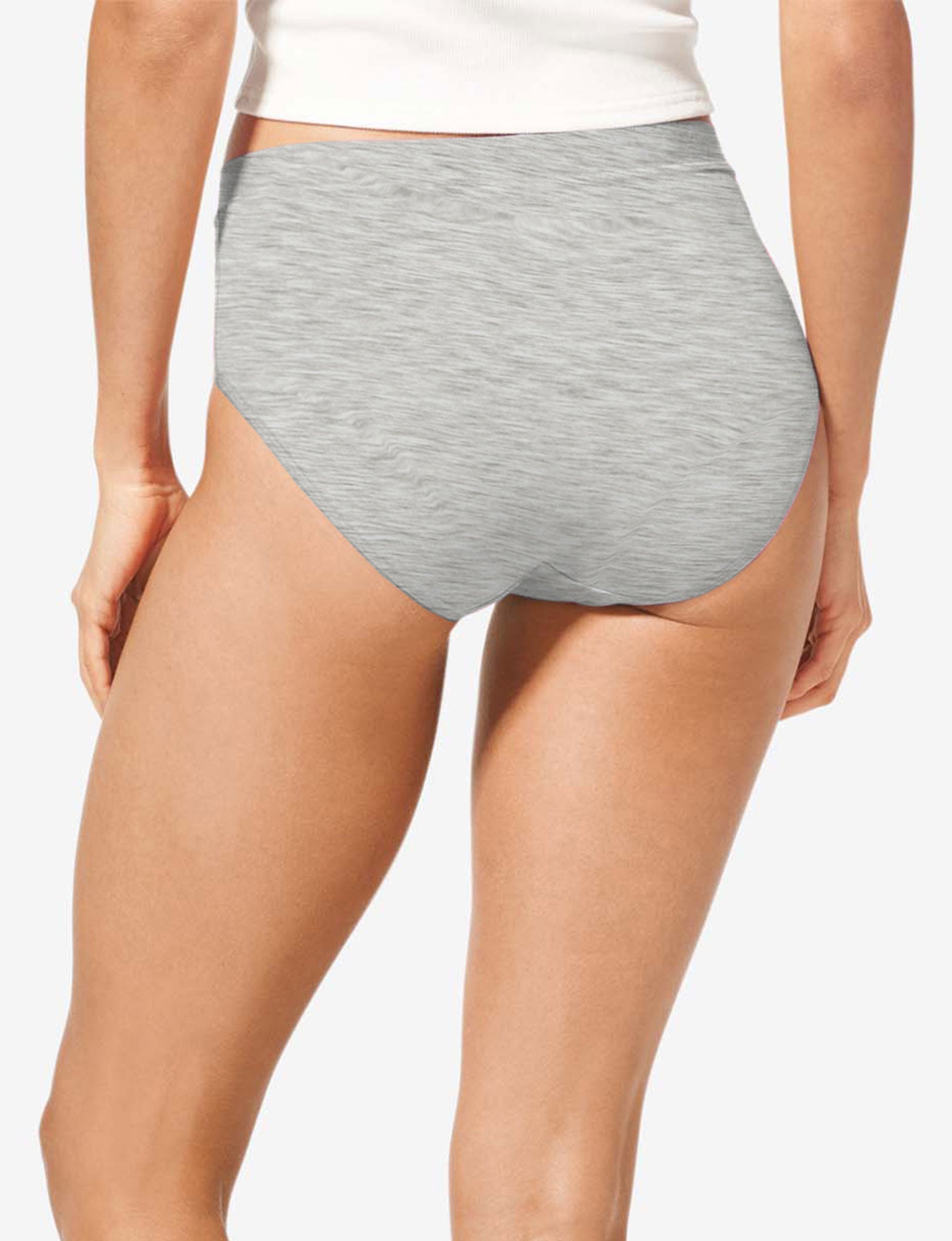 Women's Cool Cotton High Rise Brief::Heather Grey