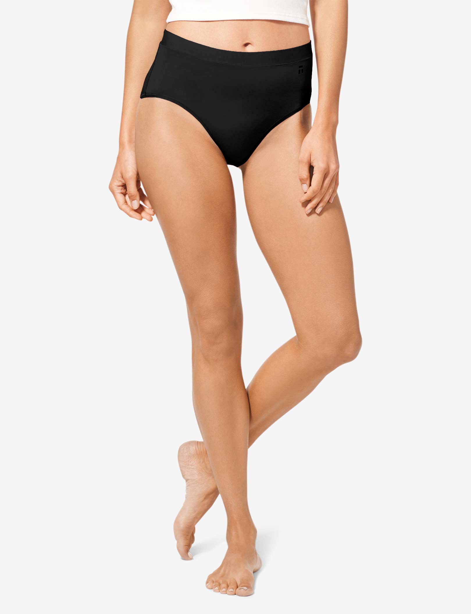 Women's Cool Cotton High Rise Brief::Black