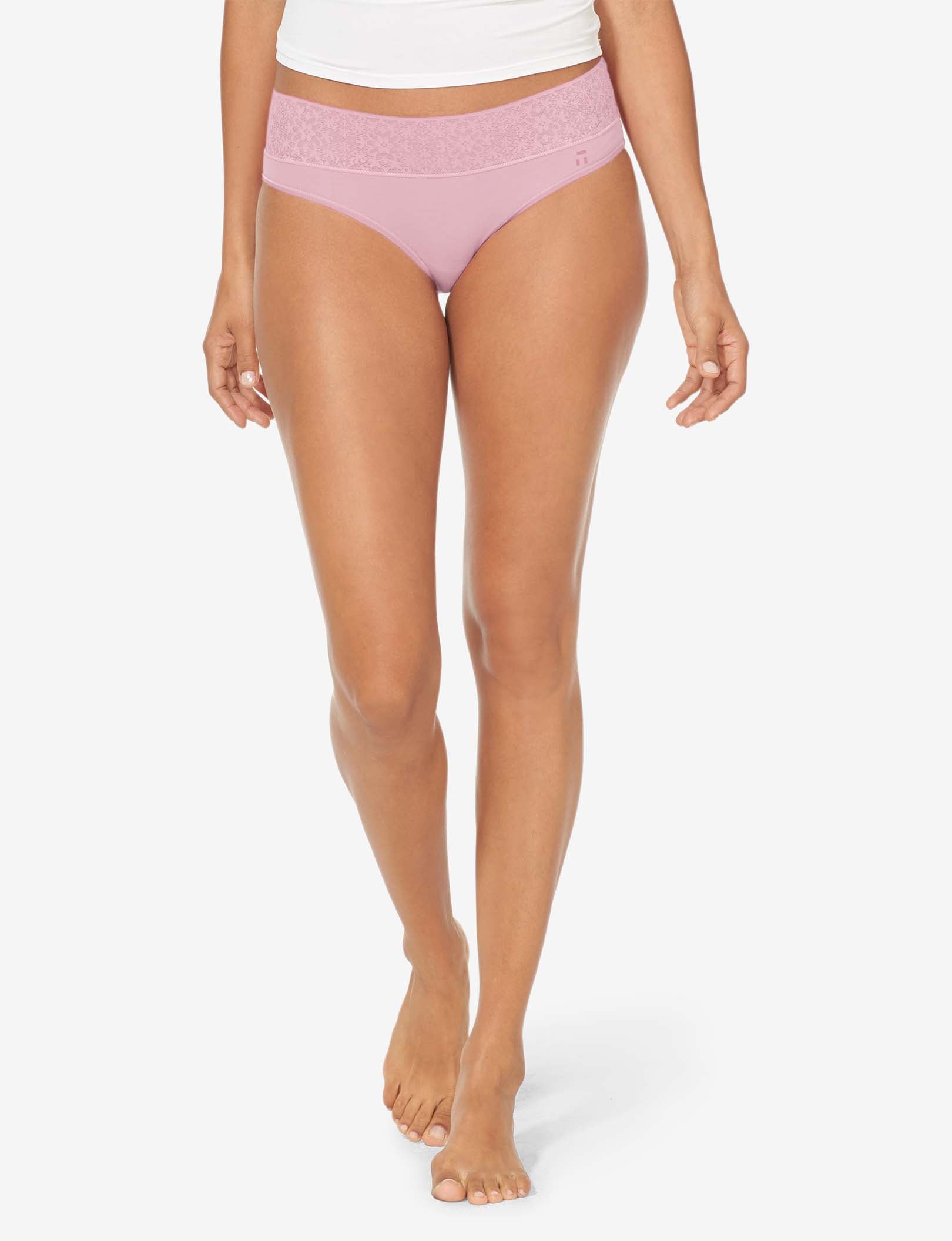 Women's Cool Cotton Cheeky, Lace Waist::Mauve Shadows Lace Waist