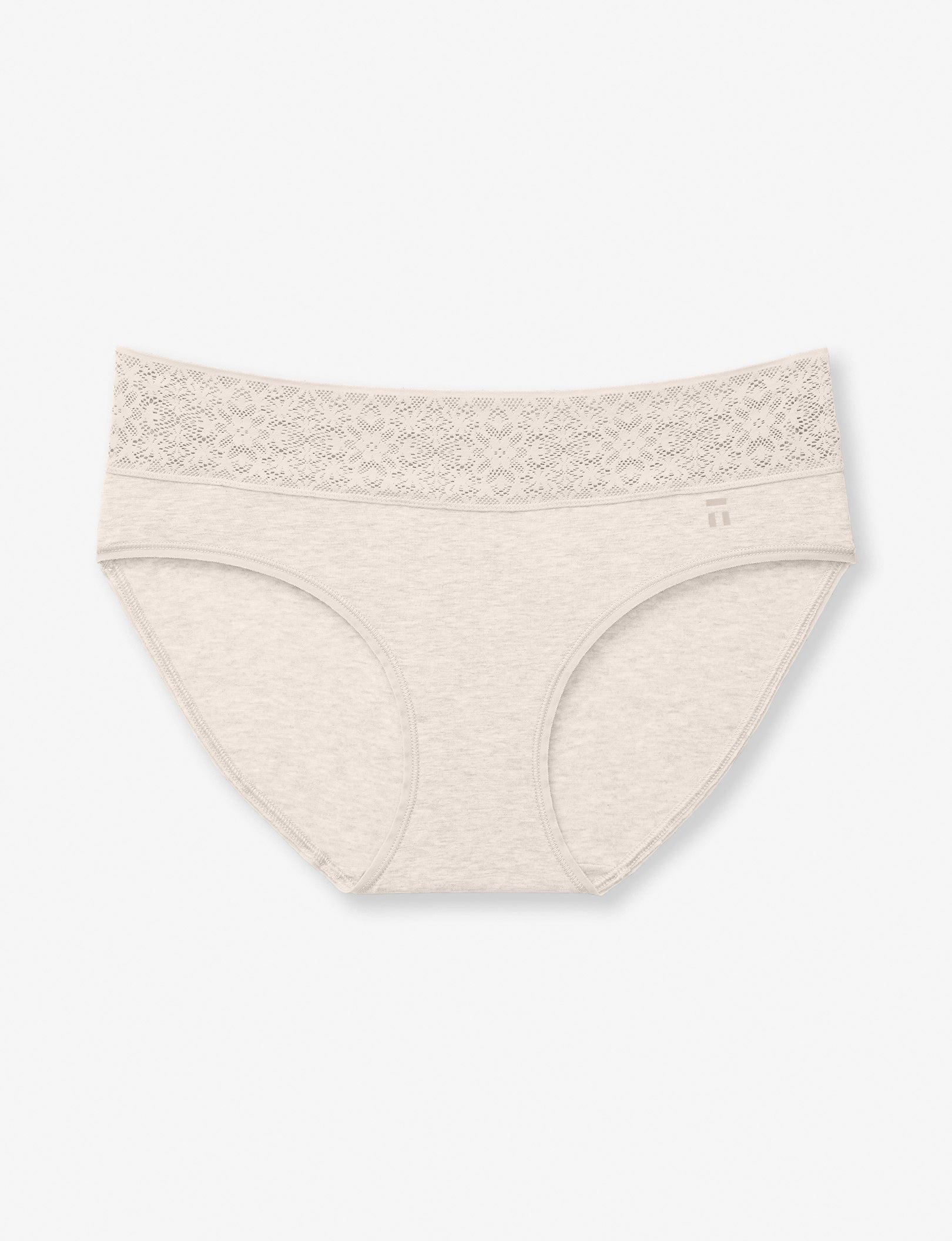 Women's Cool Cotton Brief, Lace Waist::Oatmeal Heather Lace Waist