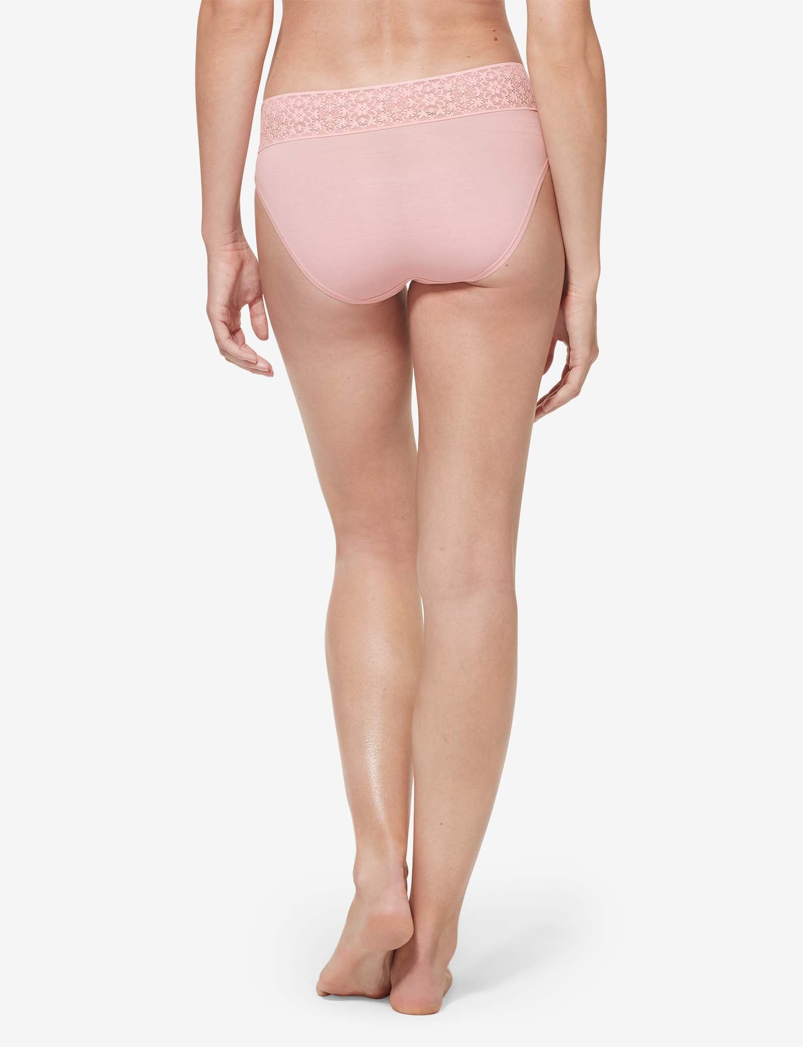 Women's Cool Cotton Brief, Lace Waist::Peachskin Lace Waist