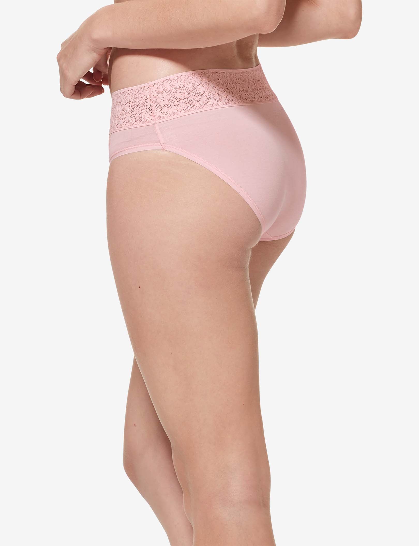 Women's Cool Cotton Brief, Lace Waist::Peachskin Lace Waist