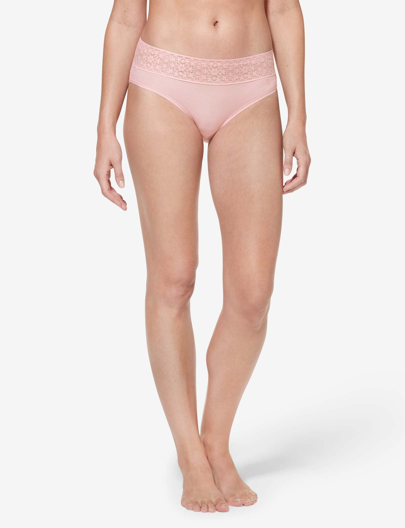 Women's Cool Cotton Brief, Lace Waist::Peachskin Lace Waist