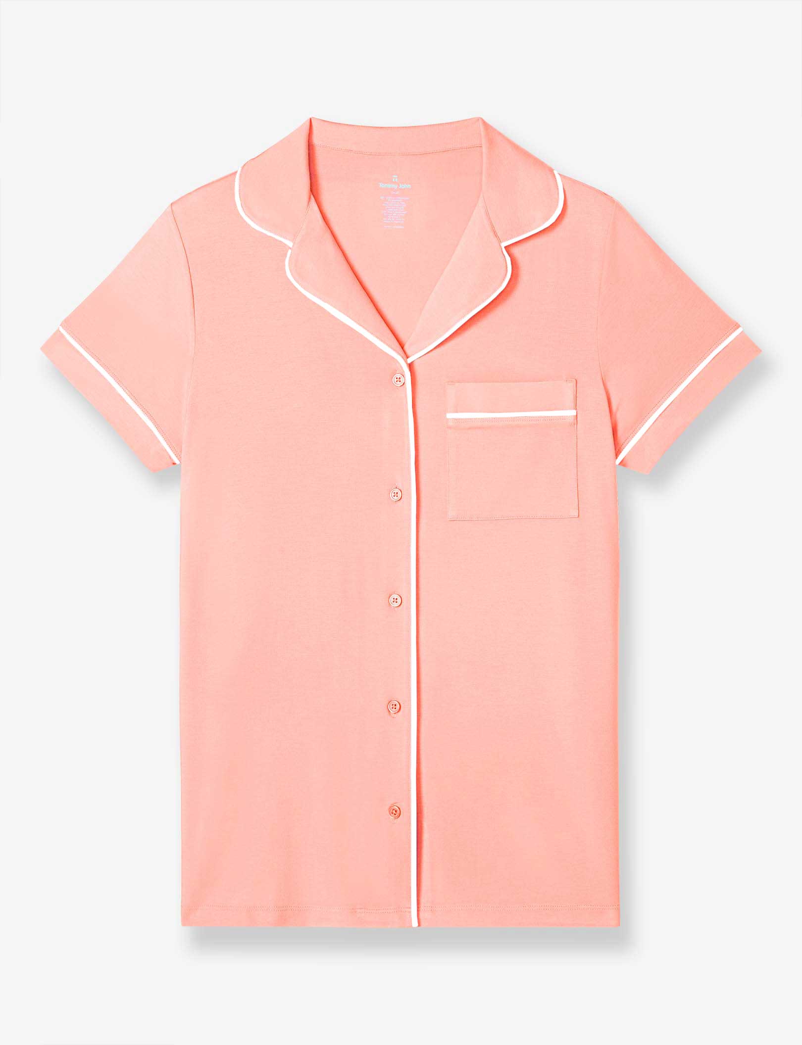 Women's Pajama Short Sleeve Top::Apricot Blush