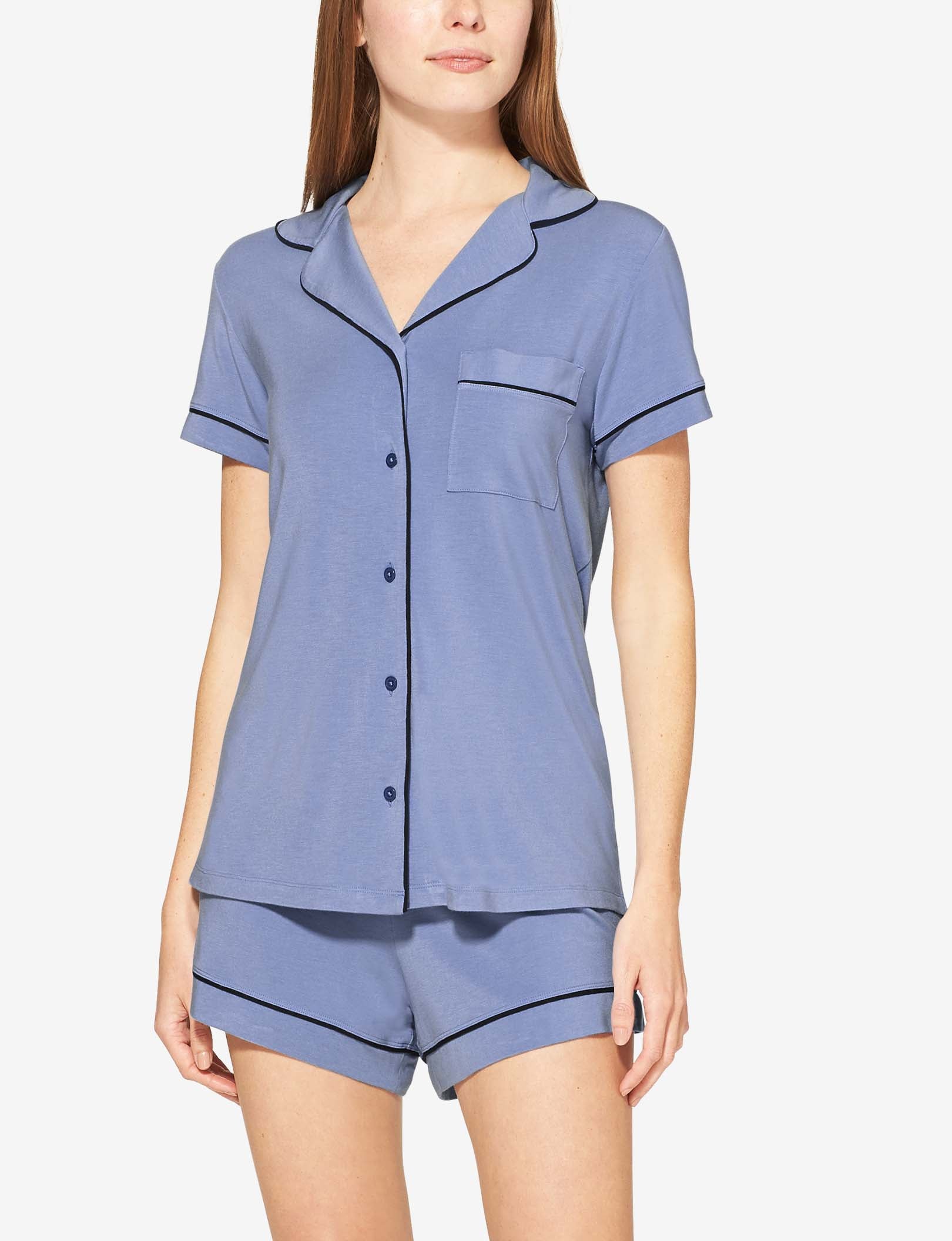 Women's Pajama Short Sleeve Top::English Manor