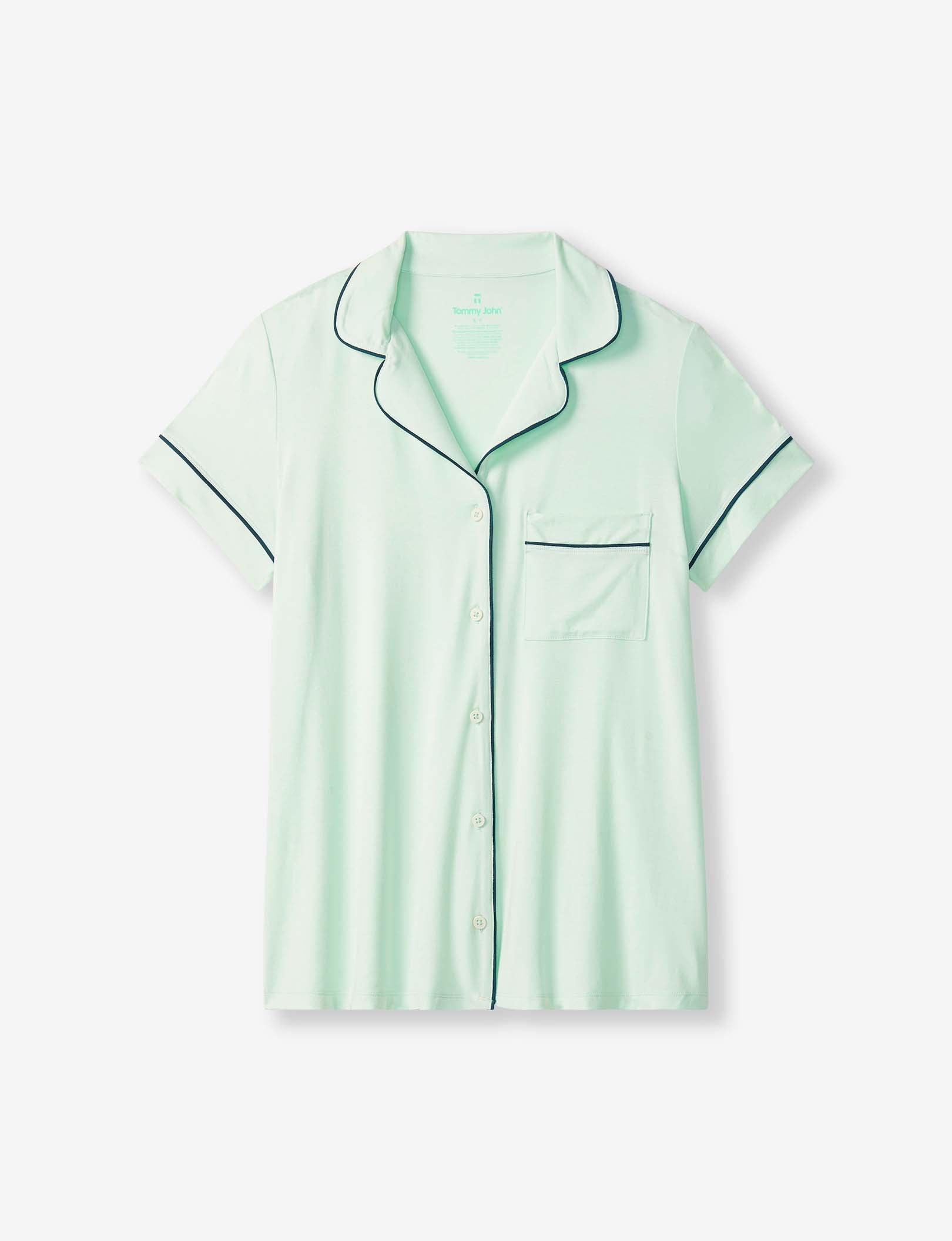 Women's Pajama Short Sleeve Top::Glacier