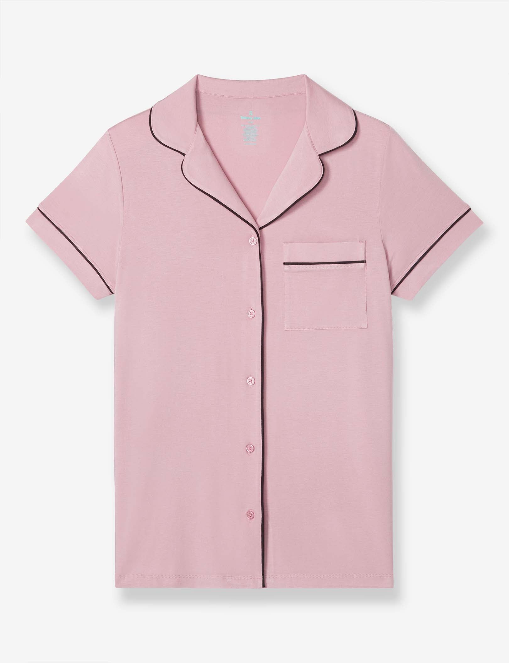 Women's Pajama Short Sleeve Top::Mauve Shadows