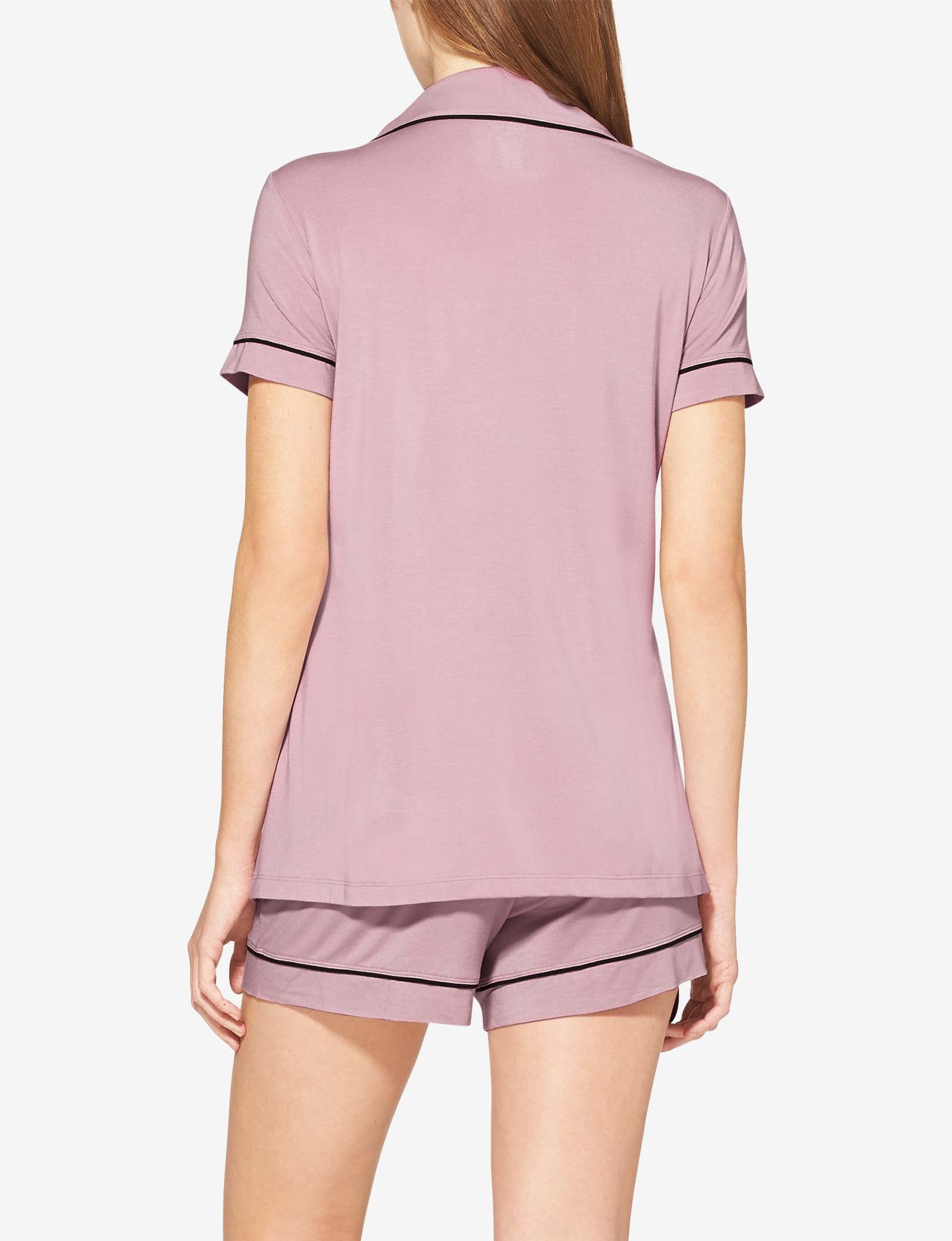 Women's Pajama Short Sleeve Top::Mauve Shadows