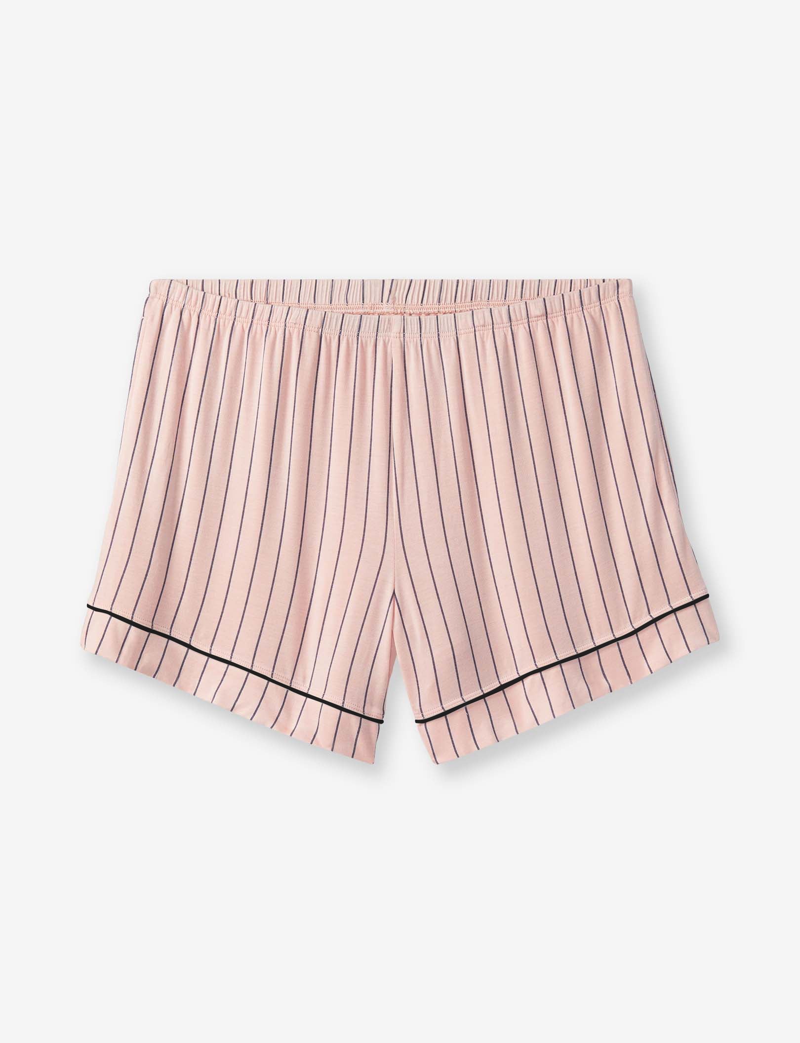 Women's Pajama Short::Rose Dust Pinstripe