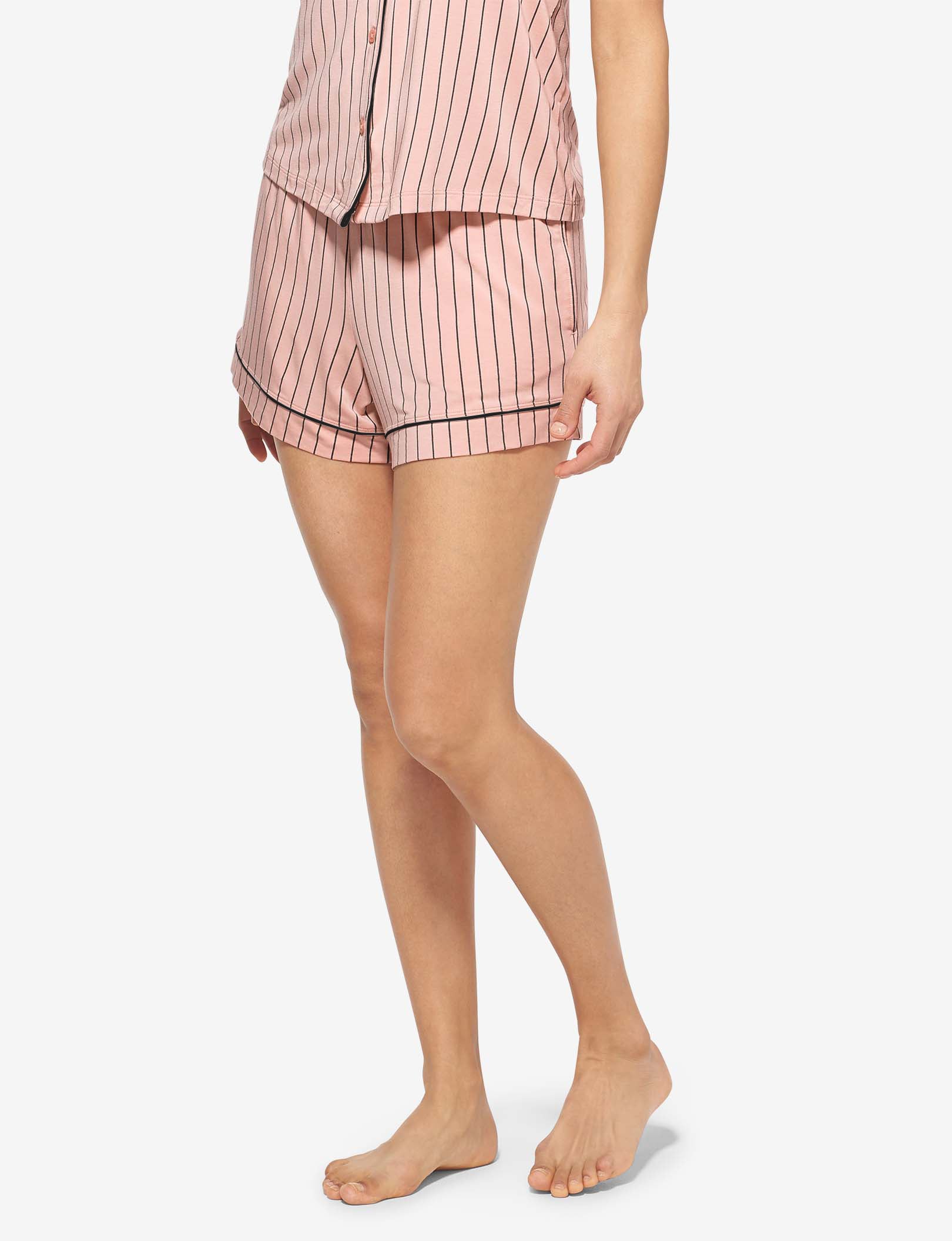 Women's Pajama Short::Rose Dust Pinstripe
