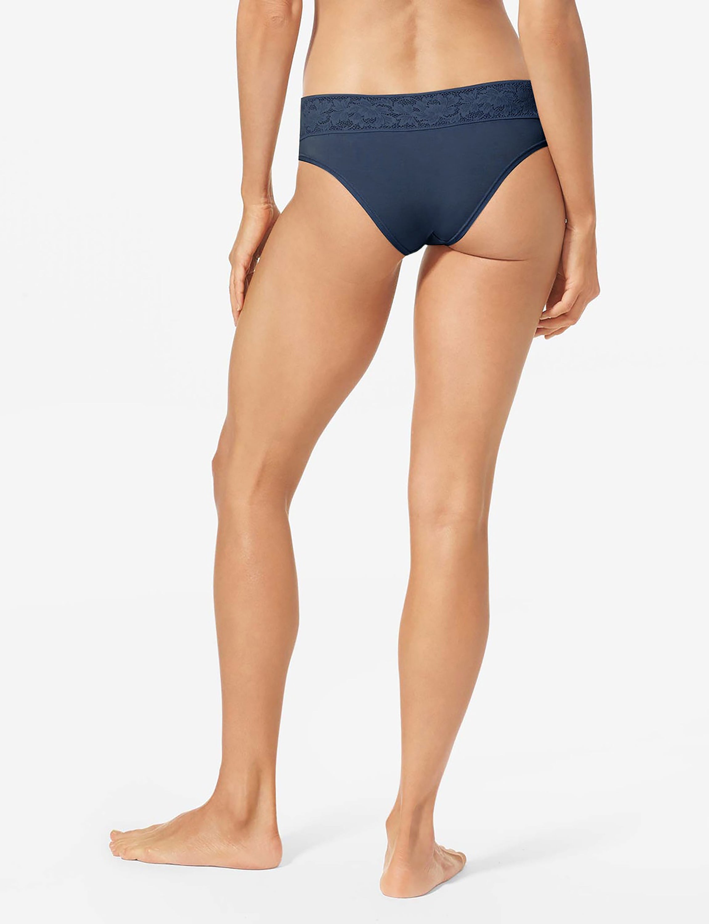 Women's Second Skin Cheeky, Lace Waist::Dress Blues Lace