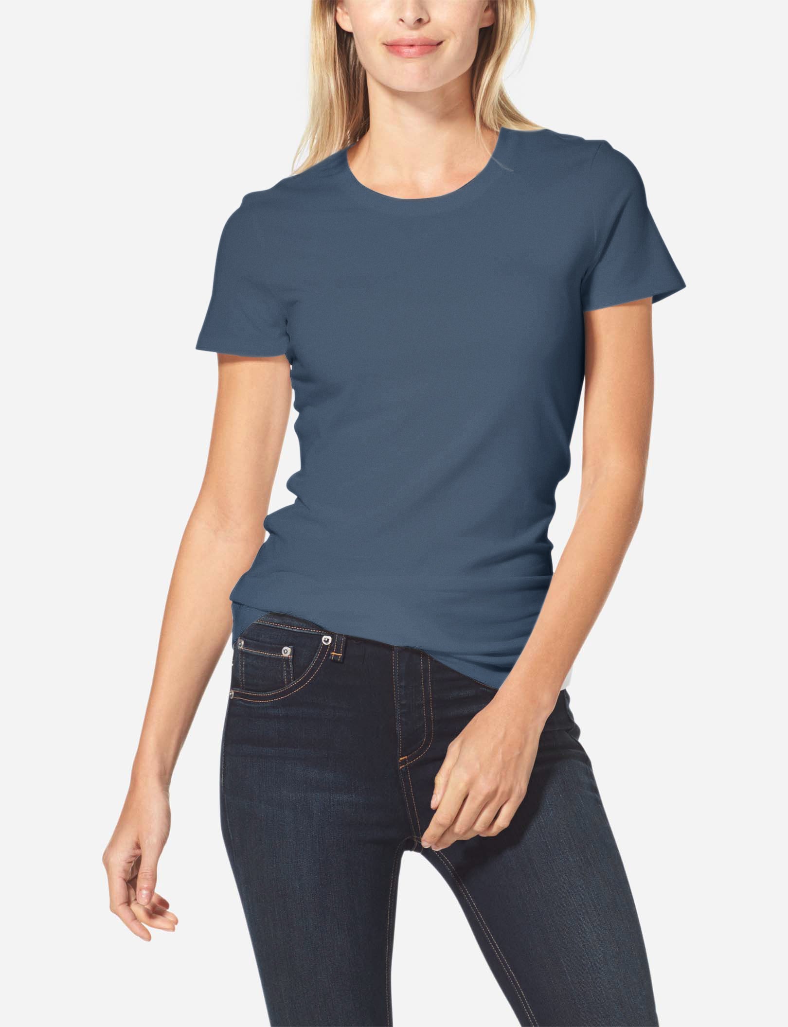 Women's Second Skin Crew Neck Tee::Bering Sea