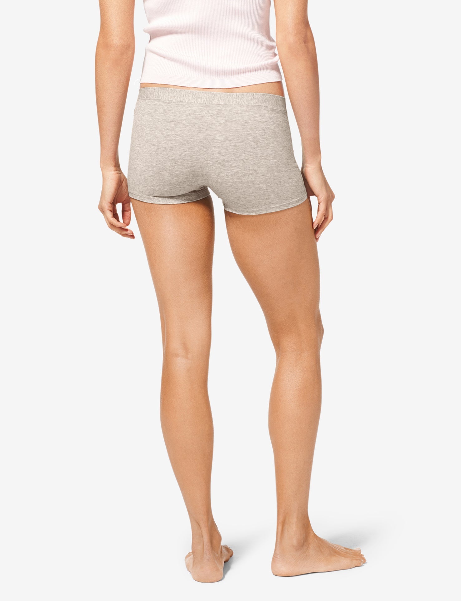 Women's Second Skin Boyshort::Dove Heather