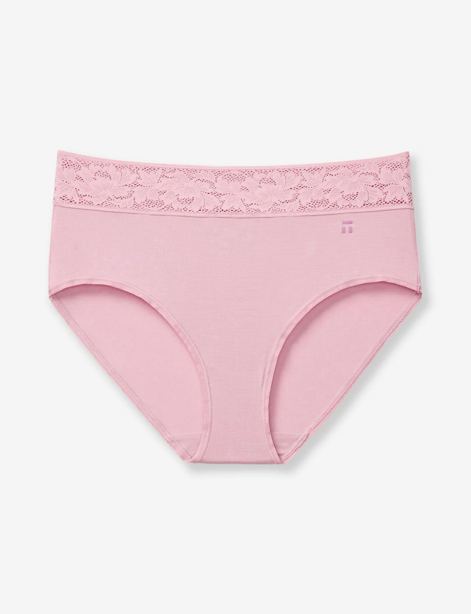 Women's Second Skin High Rise Brief, Lace Waist::Mauve Shadows Lace