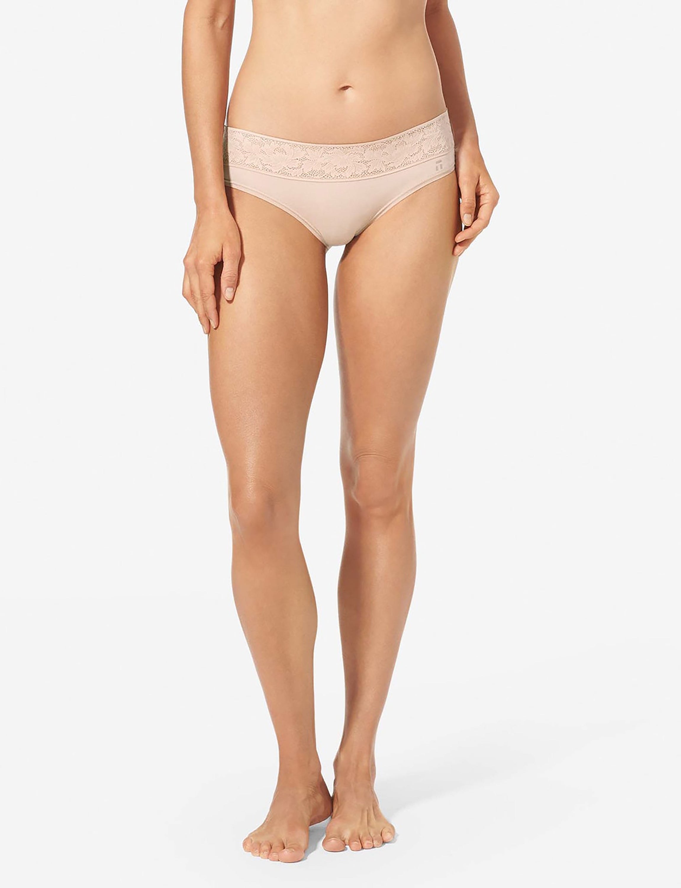 Women's Second Skin Cheeky, Lace Waist::Soft Pink Lace