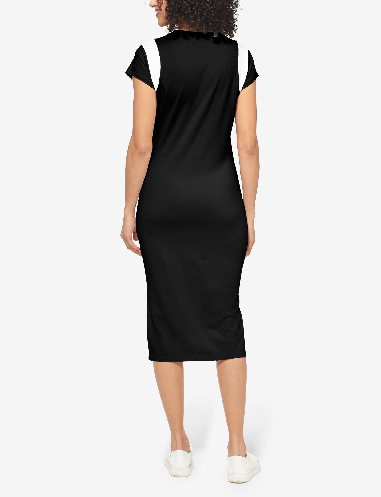 Women's Second Skin T-Shirt Dress::Black