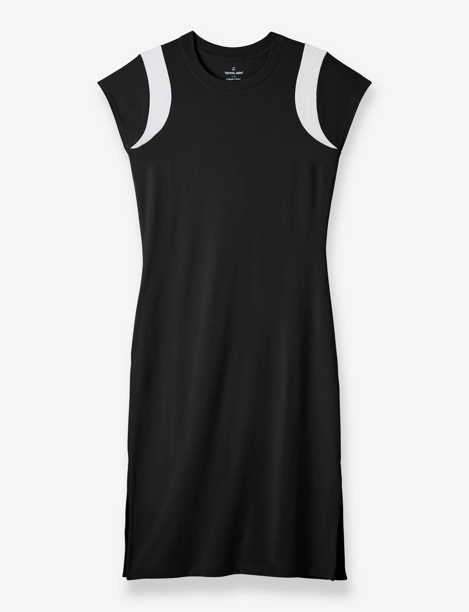 Women's Second Skin T-Shirt Dress::Black