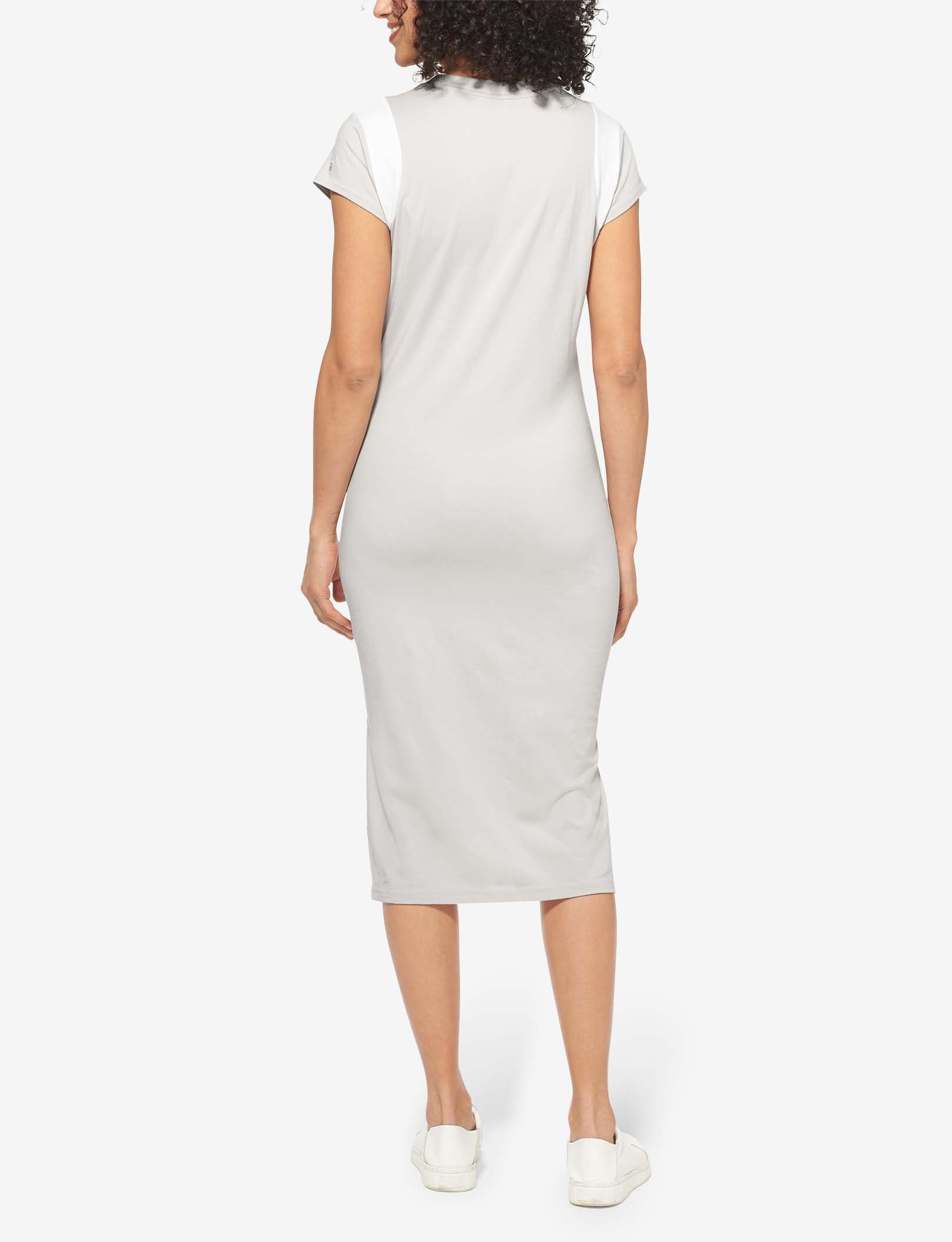 Women's Second Skin Boxy T-Shirt Dress::Silver Gray