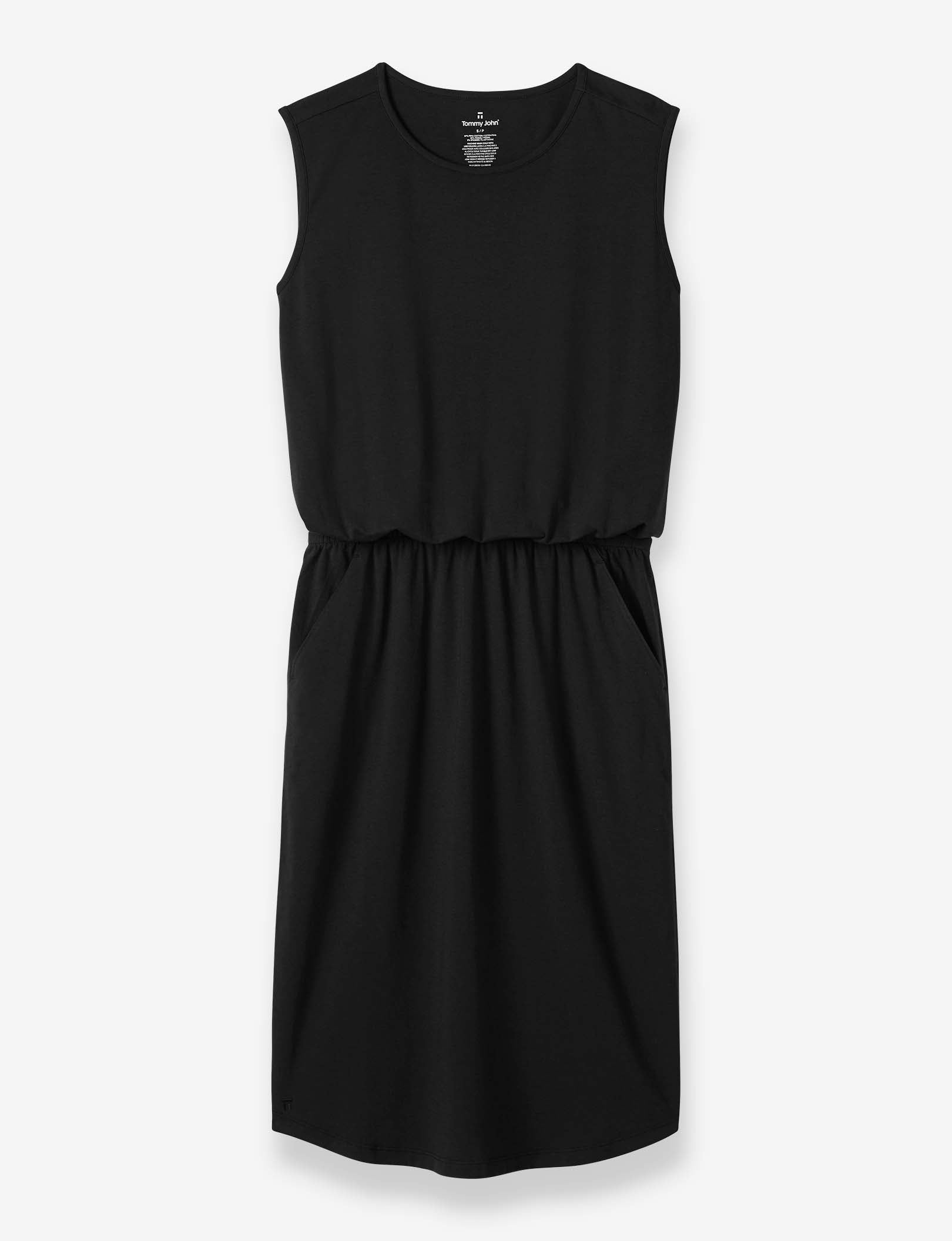 Women's Second Skin Cinched Waist Dress::Black