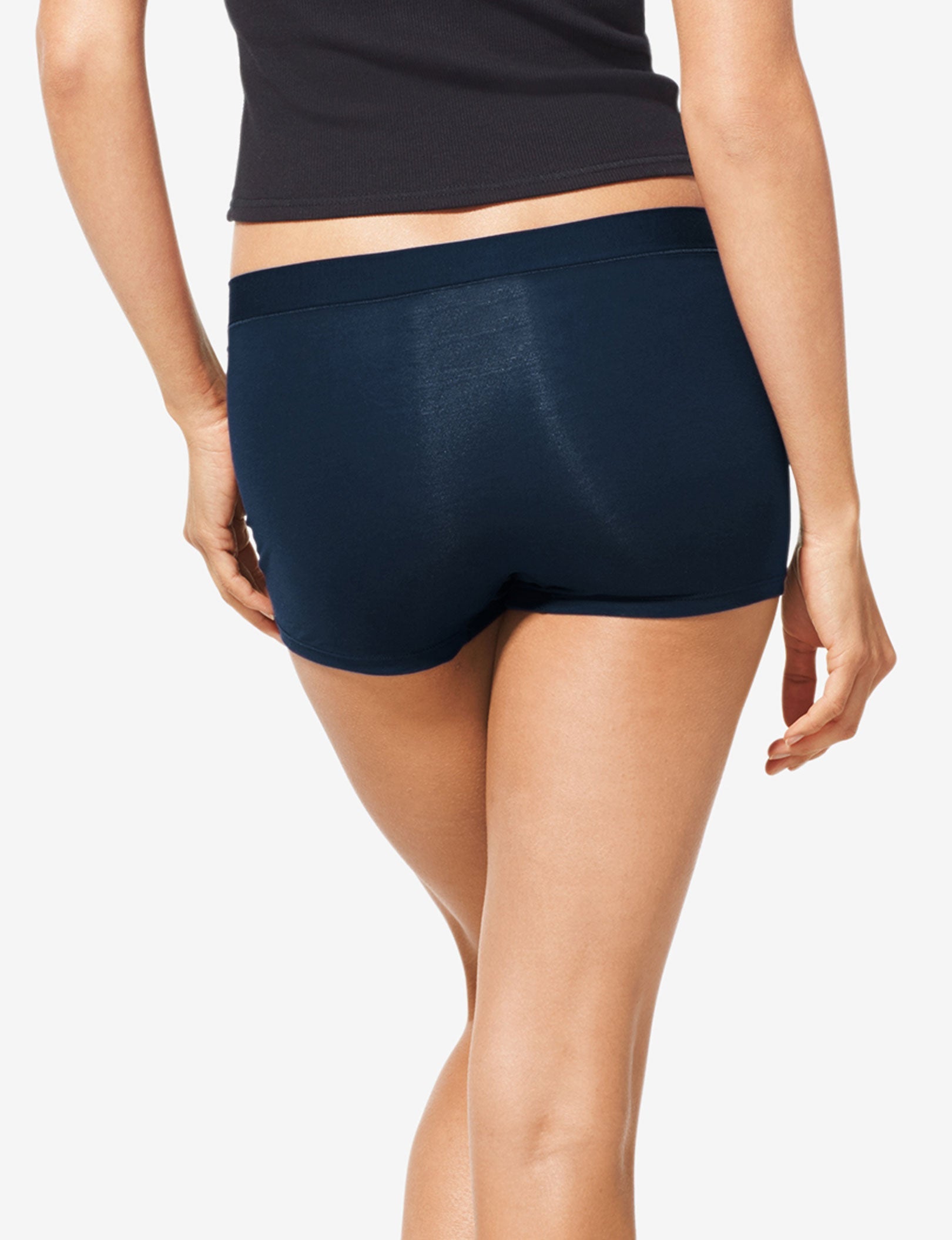 Women's Cool Cotton Boyshort::Navy